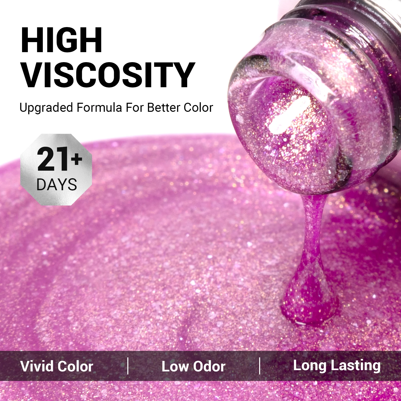 3361 Neon Aurora Purple - TPO-Free Thick Gel Nail Polish(15ml) - Image 3