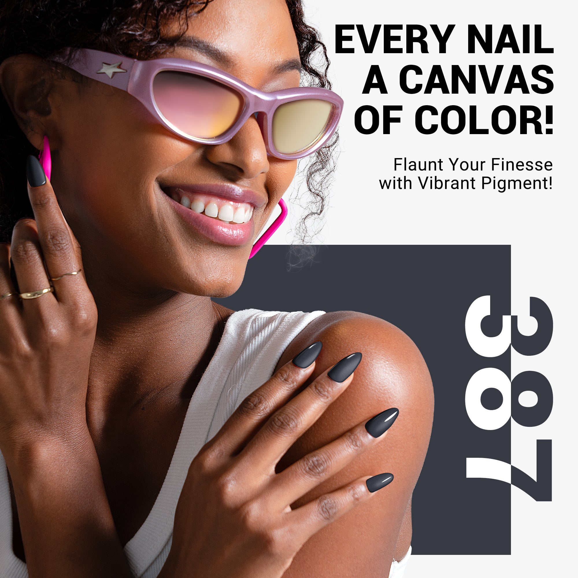 387 Dark Gray - TPO-Free Thick Gel Nail Polish(15ml) - Image 4