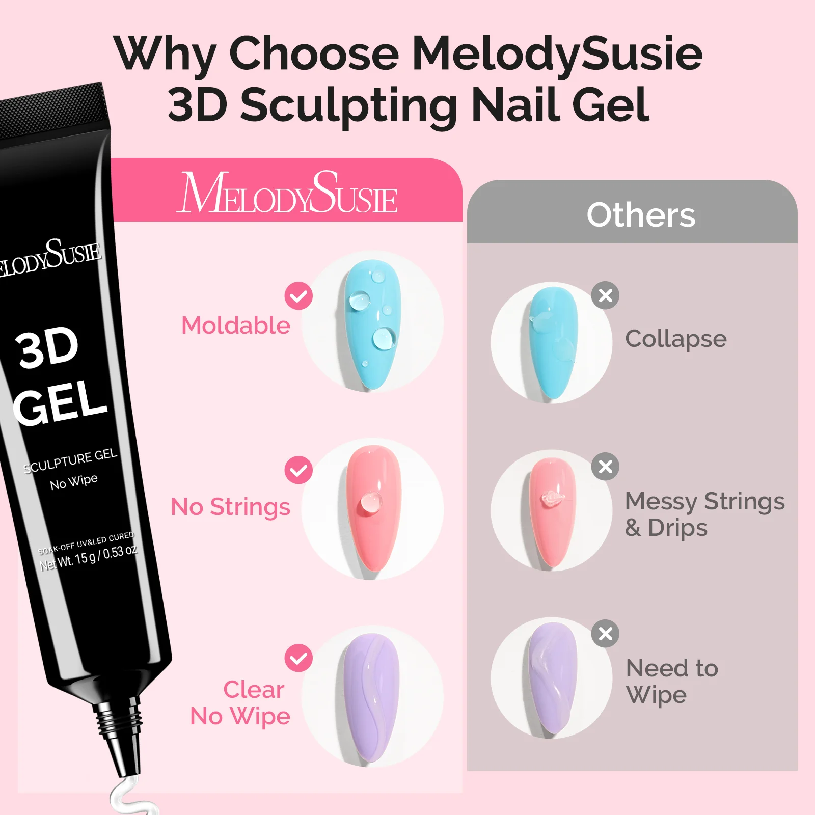 3D Sculpting Clear Nail Glue Gel - Image 2