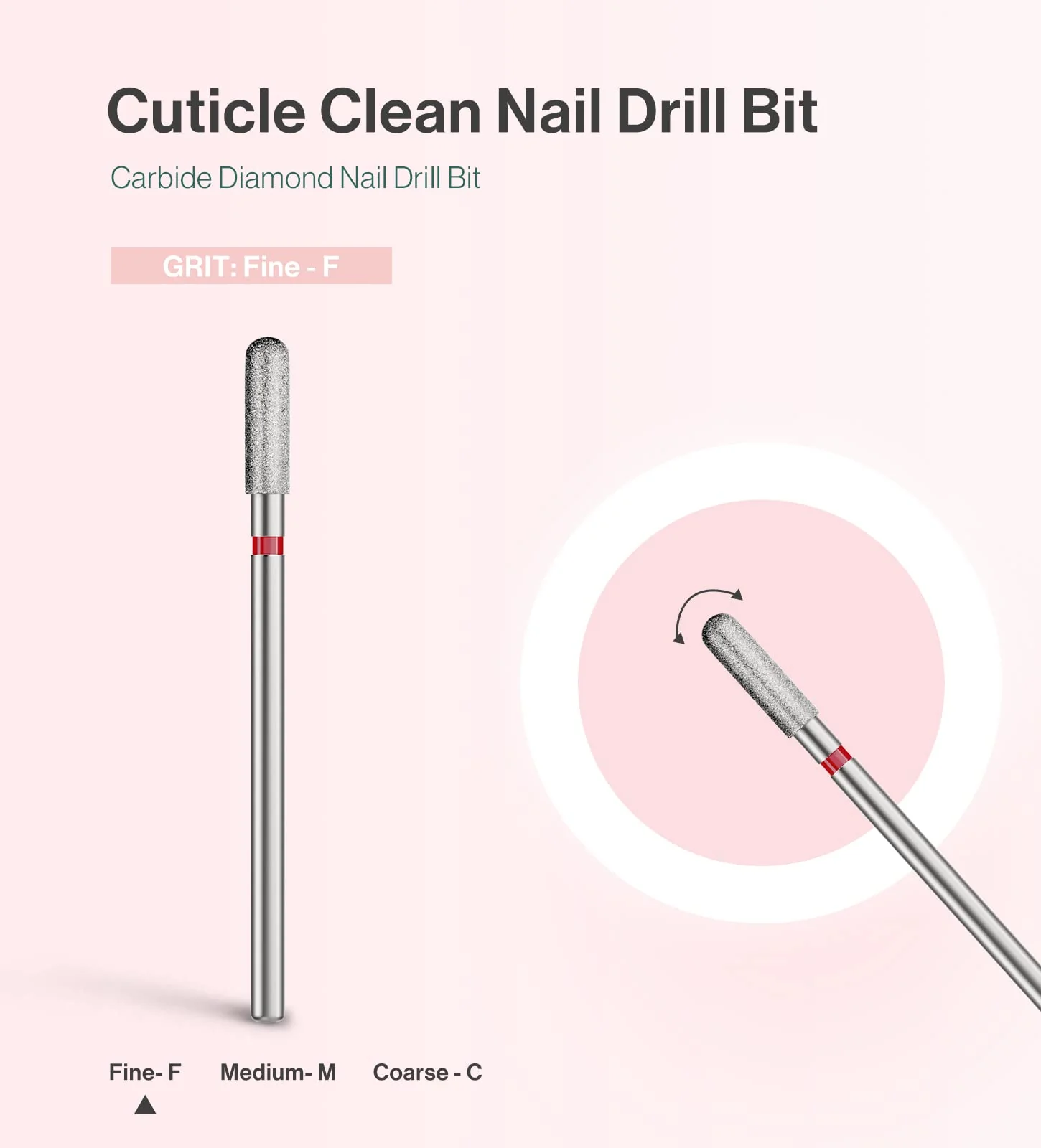 3mm Rounded Top Barrel Carbide Diamond Under Nail Cleaner Nail Drill Bit - Image 4