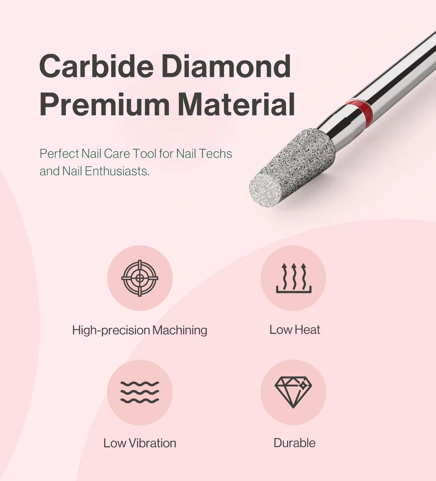 3mm Short Tapered Barrel Carbide Diamond Under Nail Cleaner Nail Drill Bit - Image 7