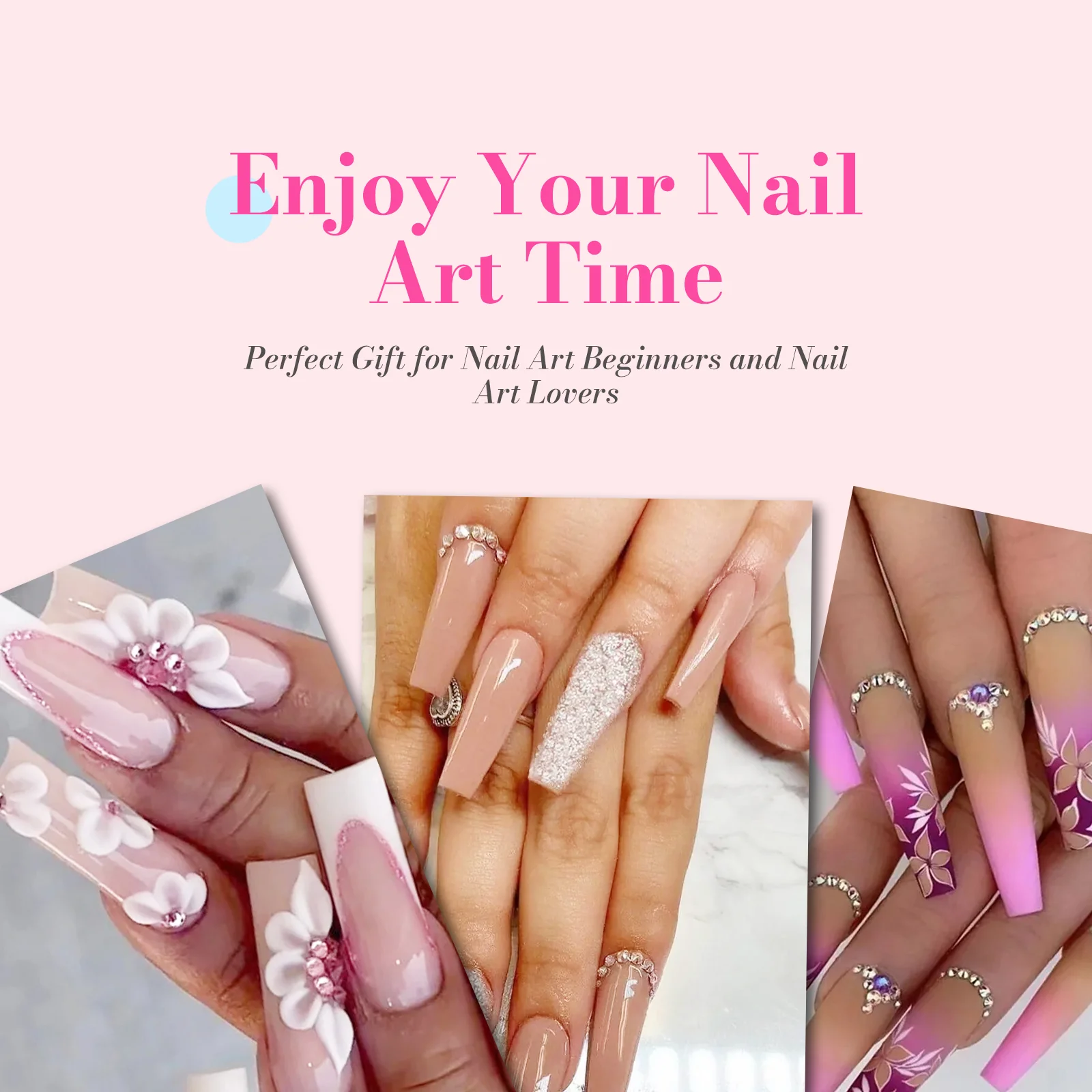Acrylic Nail Brush Set (3Pcs) - Pink - Image 6