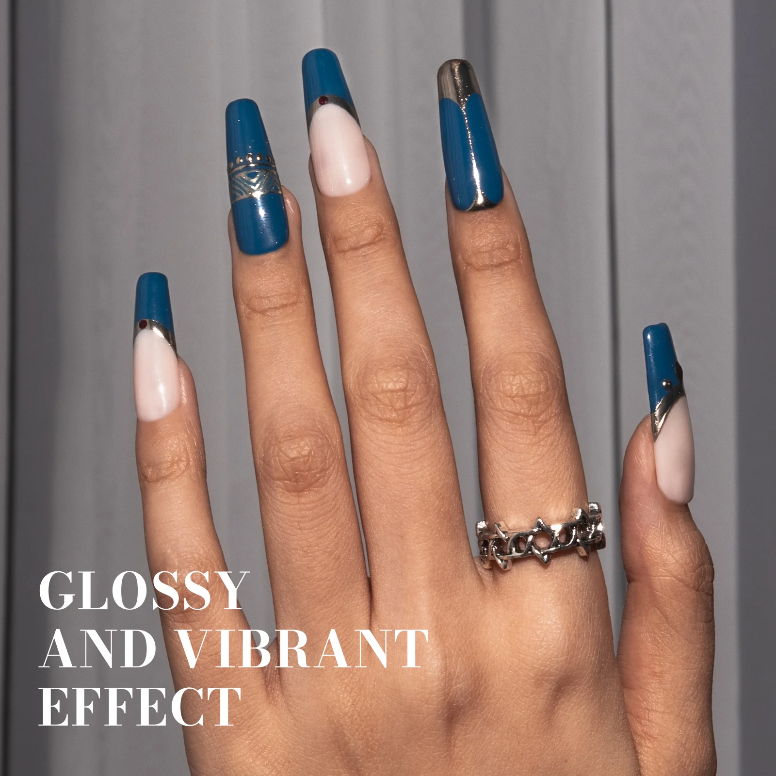 416 Gibraltar  Blue - TPO-Free Faster UV Curing Gel Nail Polish 0.5 fl oz/15ml - Image 5