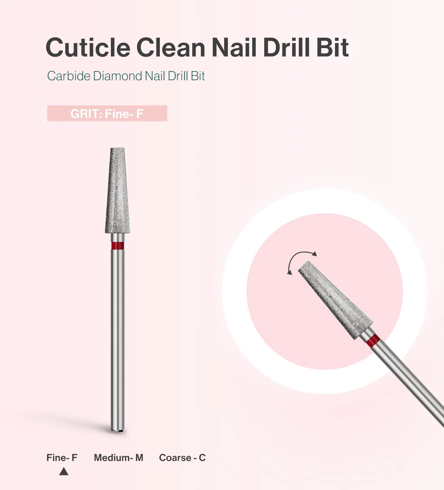 4mm Long Tapered Barrel Carbide Diamond Under Nail Cleaner Nail Drill Bit - Image 2