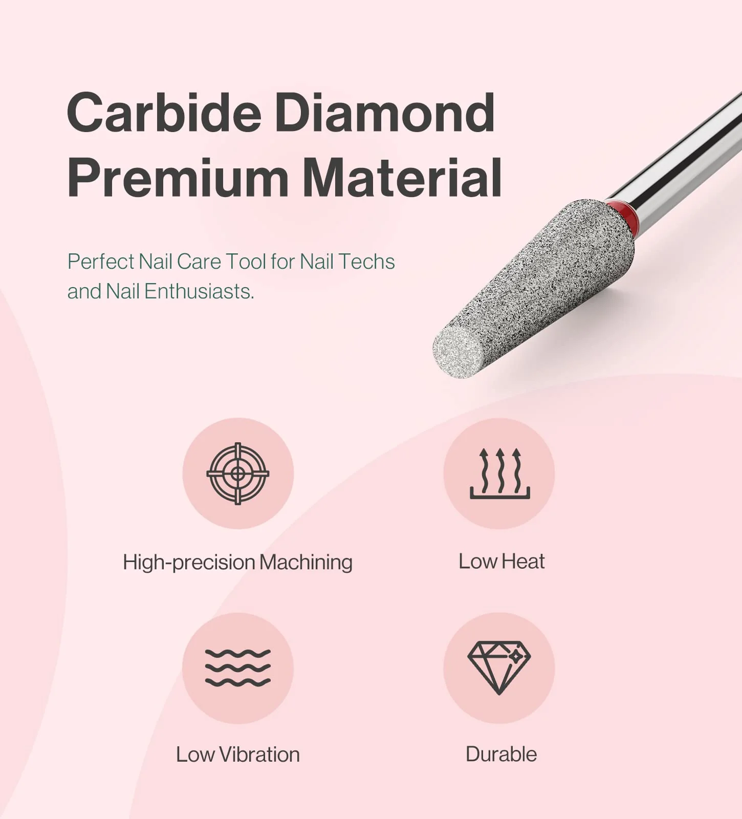 4mm Long Tapered Barrel Carbide Diamond Under Nail Cleaner Nail Drill Bit - Image 4