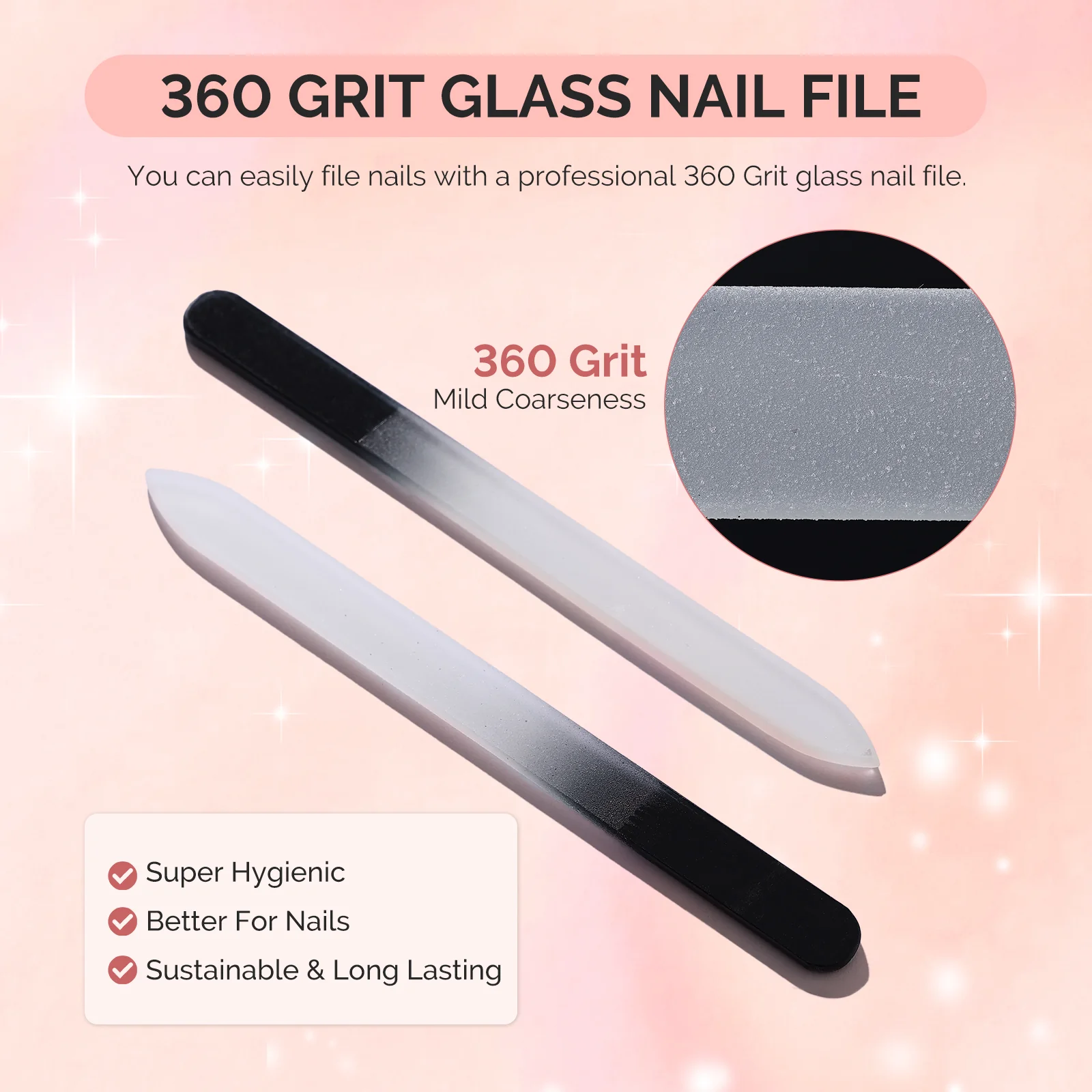 4Pcs Double Sided 360 Grit Glass Nail File Set - Image 5