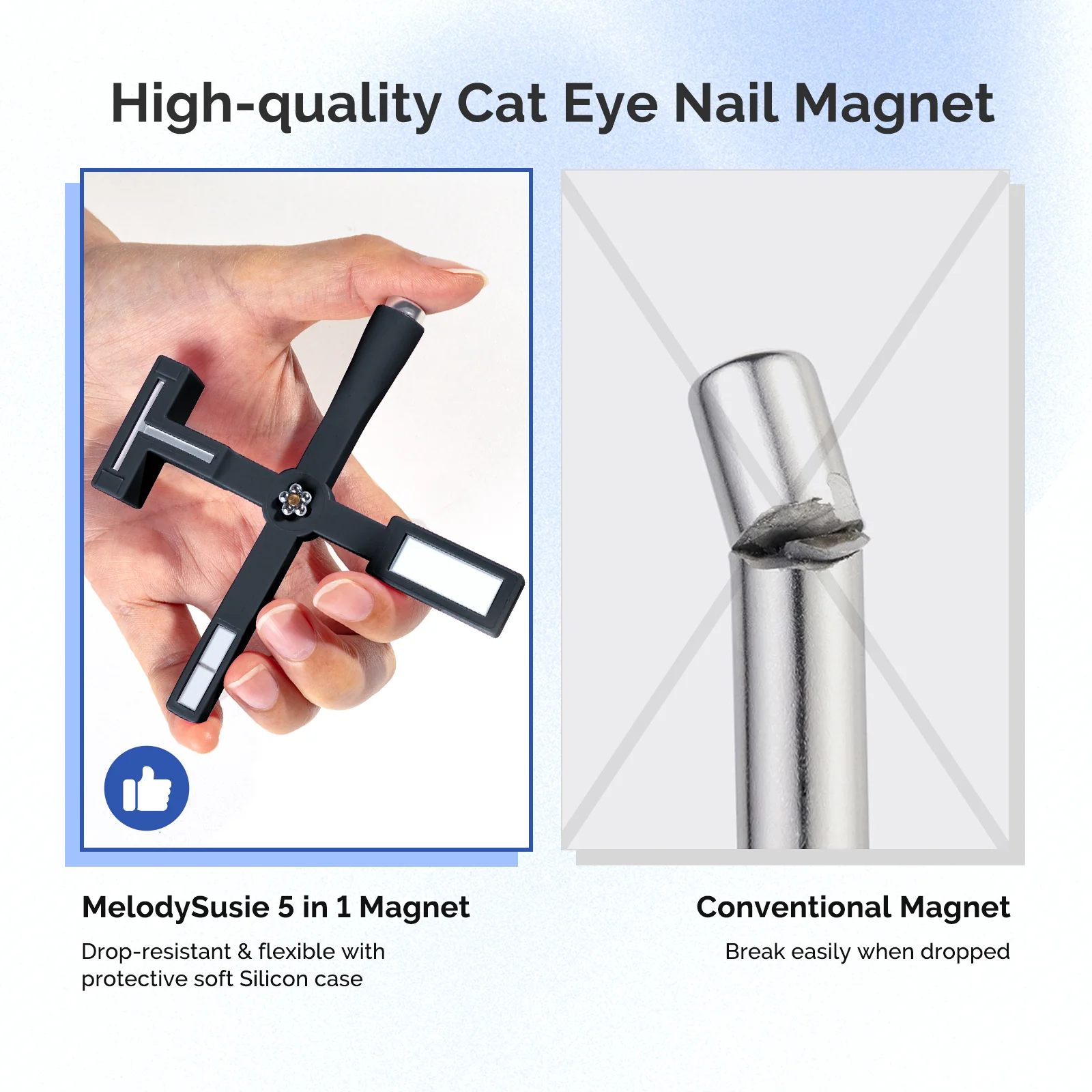 5 in 1 Multifunctional Cat Eye Gel Nail Polish Magnet - Black - Image 5