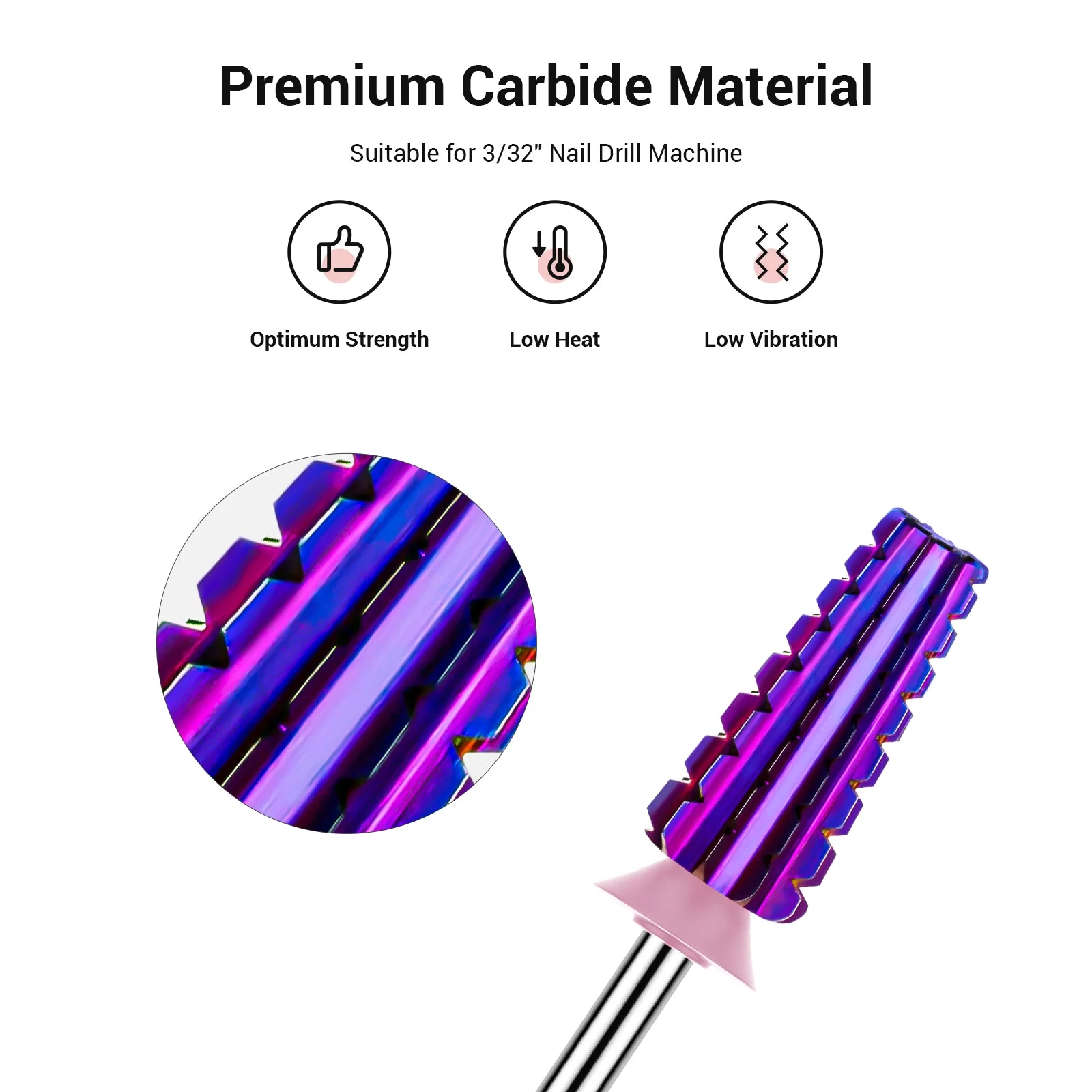 5 in 1 Straight Cut Tungsten Carbide Nail Drill Bits - Image 3