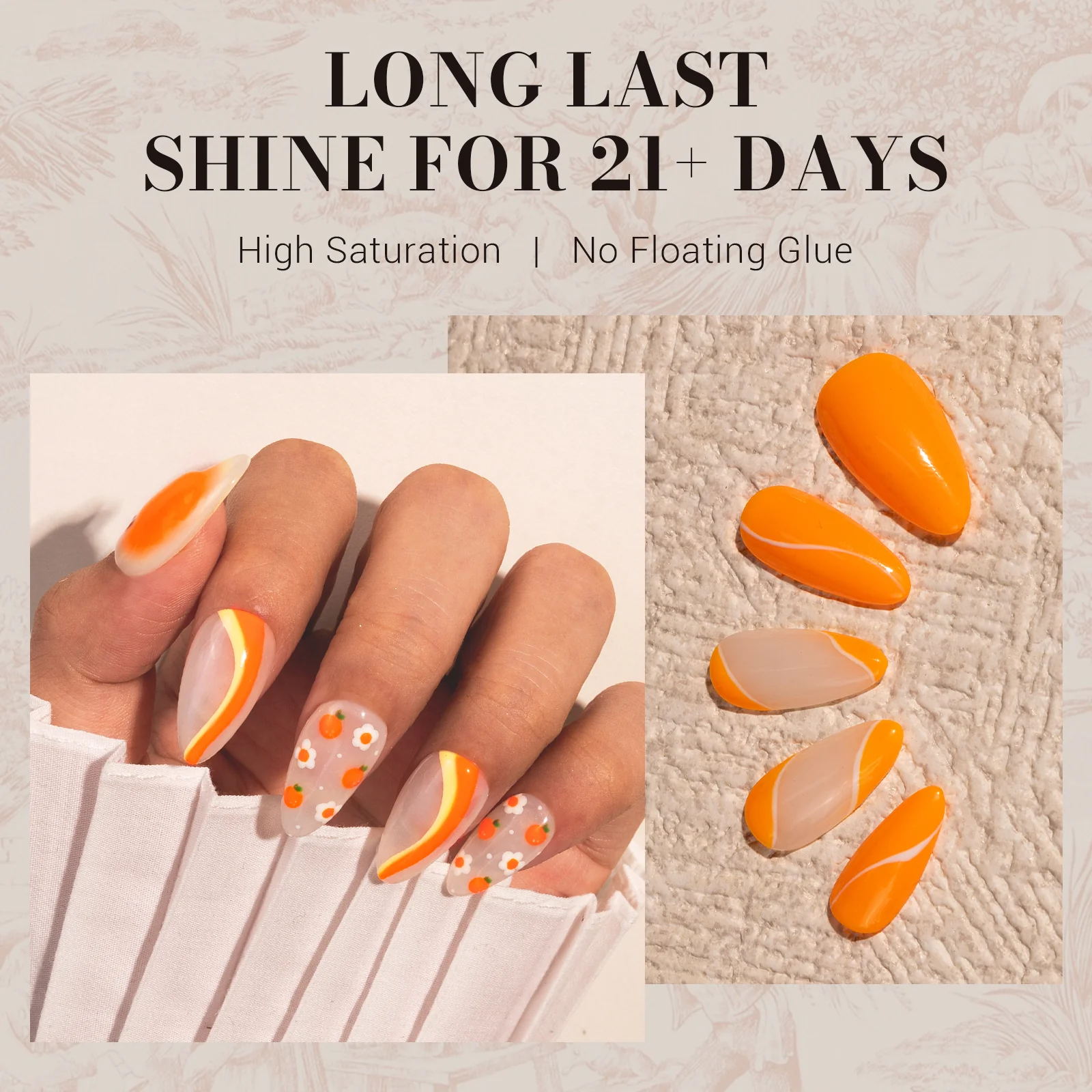 524 Shocking Orange  - TPO-Free Faster UV Curing Gel Nail Polish 0.5 fl oz/15ml - Image 4