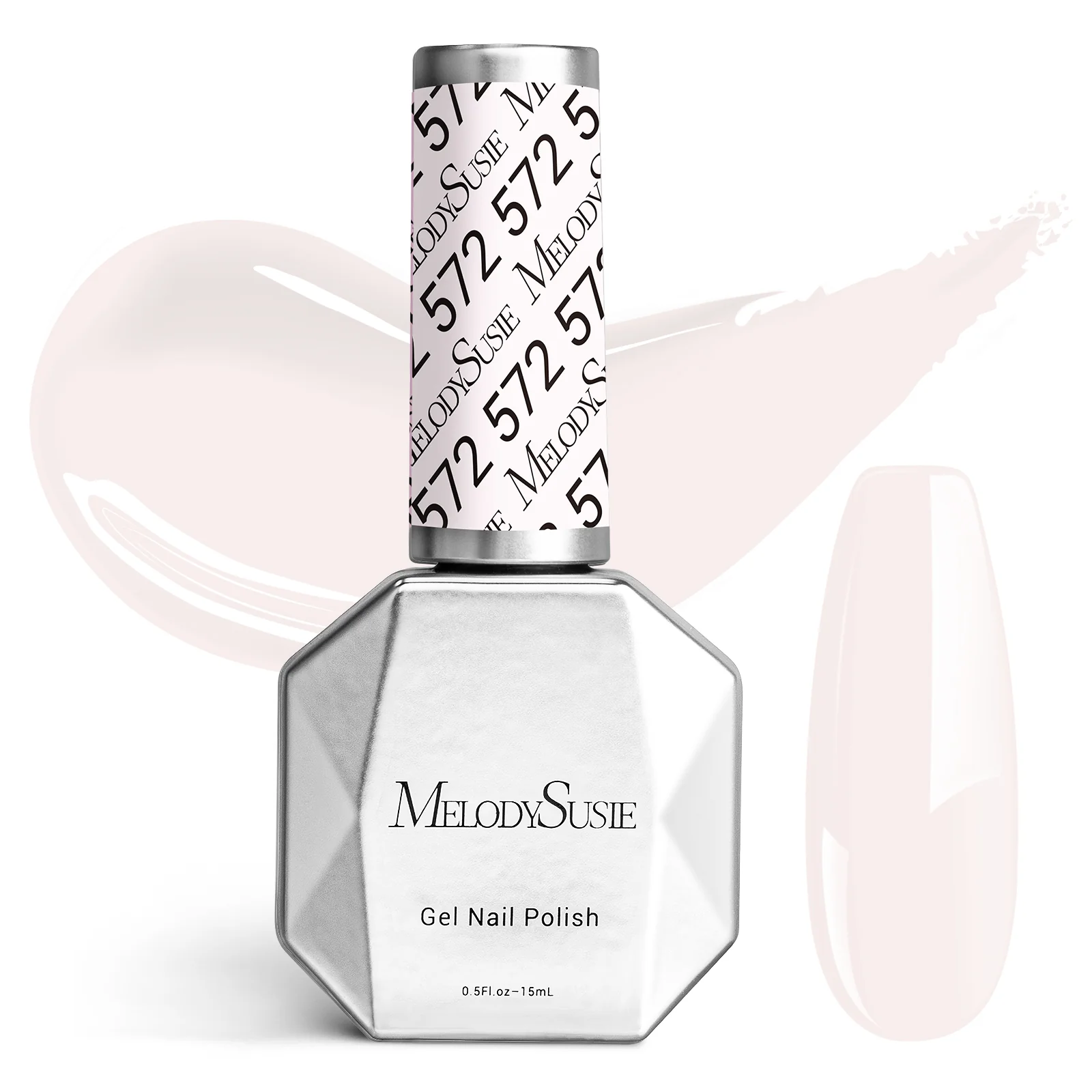 572 Milky Pink White - TPO-Free Faster UV Curing Gel Nail Polish 0.5 fl oz/15ml