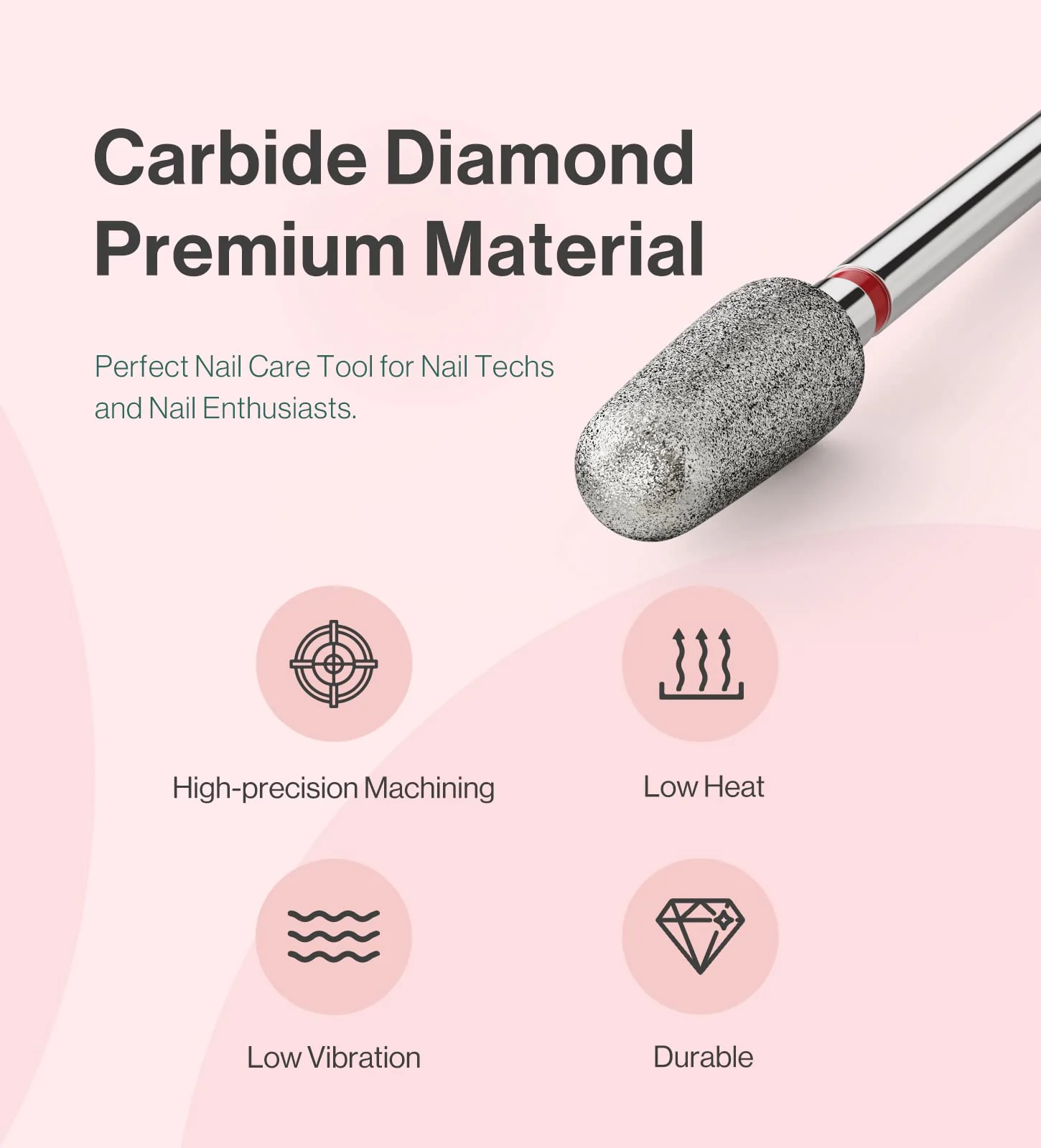 5mm Round Tapered Carbide Diamond Under Nail Cleaner Nail Drill Bit - Image 4