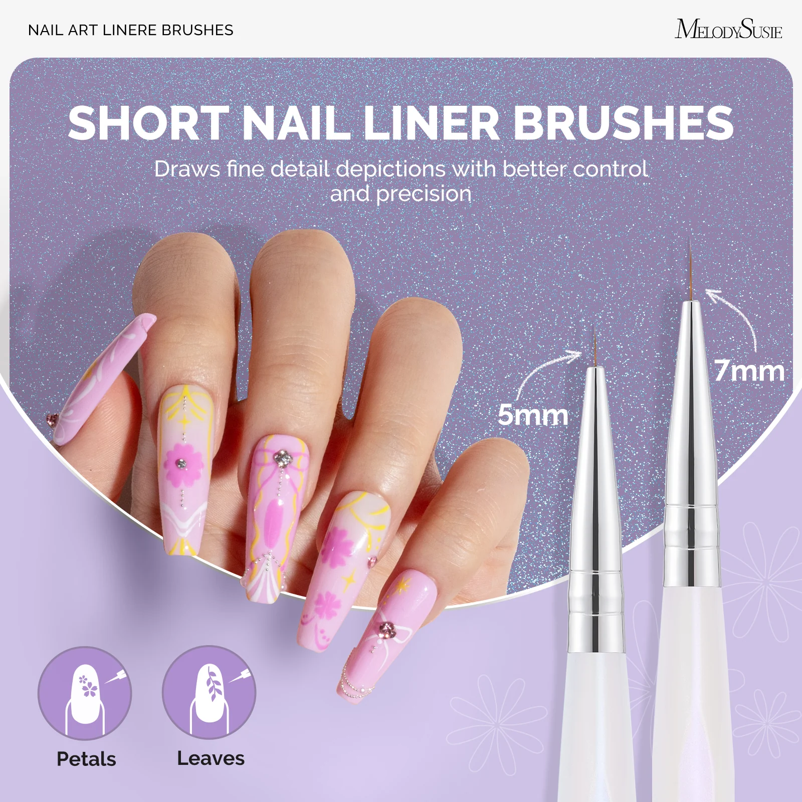 5Pcs Nail Art Liner Brushes - Sizes 5/7/9/11/20mm - Image 5