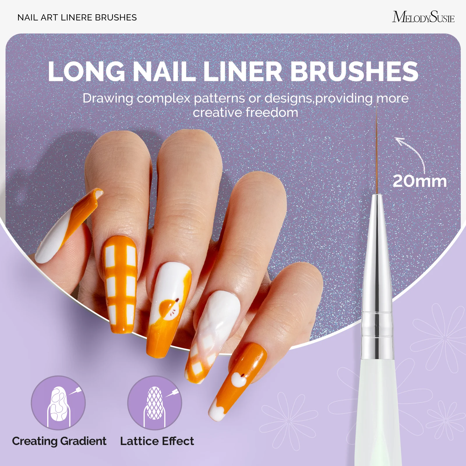 5Pcs Nail Art Liner Brushes - Sizes 5/7/9/11/20mm - Image 7