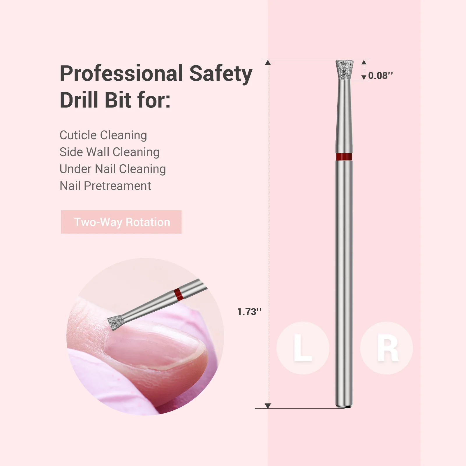 6.7mm Inverted Tapered Cuticle Clean Nail Drill Bit - Image 3