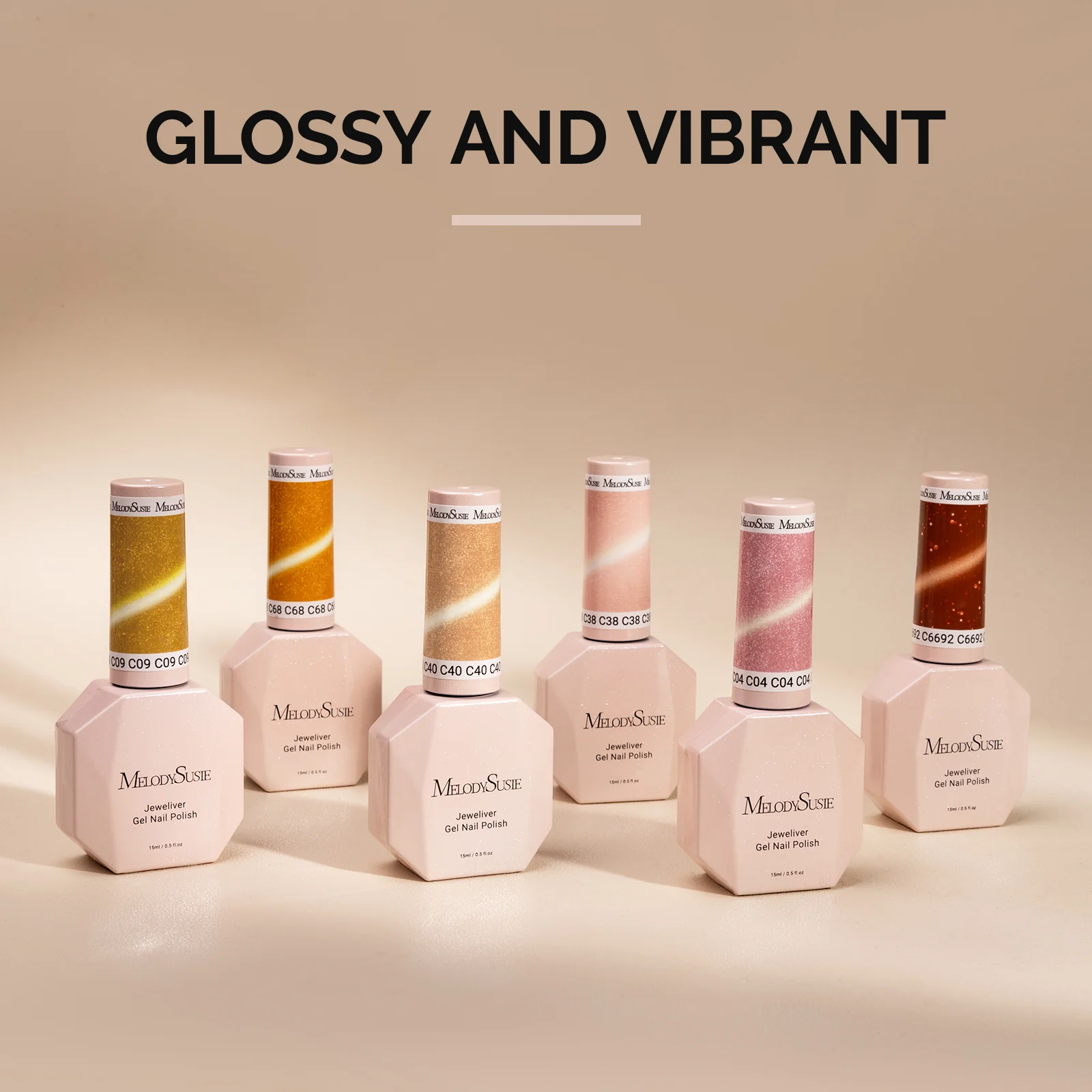 6 Colors Jeweliver Cat Eye Gel Nail Polish Set 0.5 fl oz/15ml - Yellow - Image 2