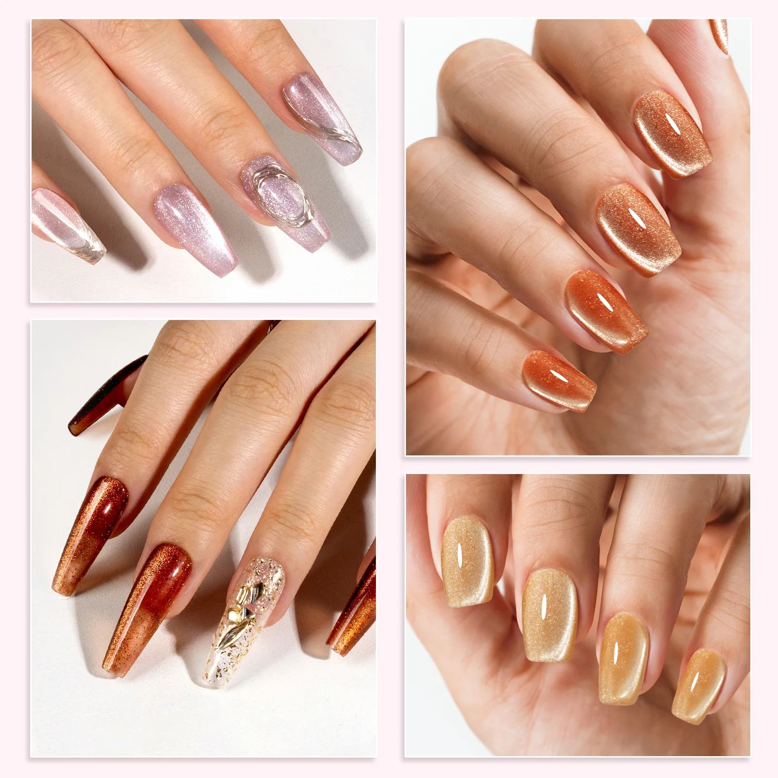 6 Colors Jeweliver Cat Eye Gel Nail Polish Set 0.5 fl oz/15ml - Yellow - Image 5