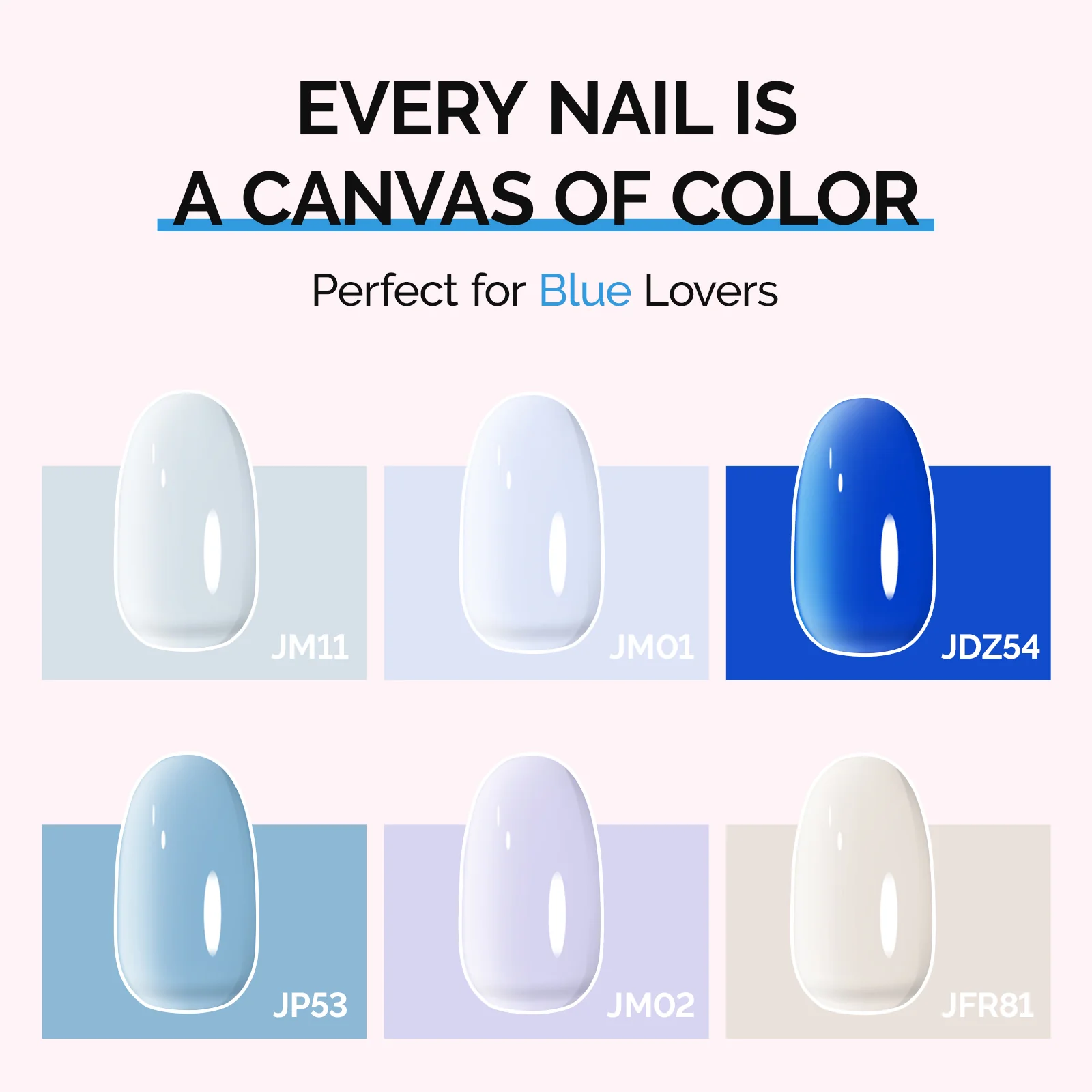 6 Colors Jeweliver Jelly TPO-Free Gel Nail Polish Set 0.5 fl oz/15ml - Blue - Image 3