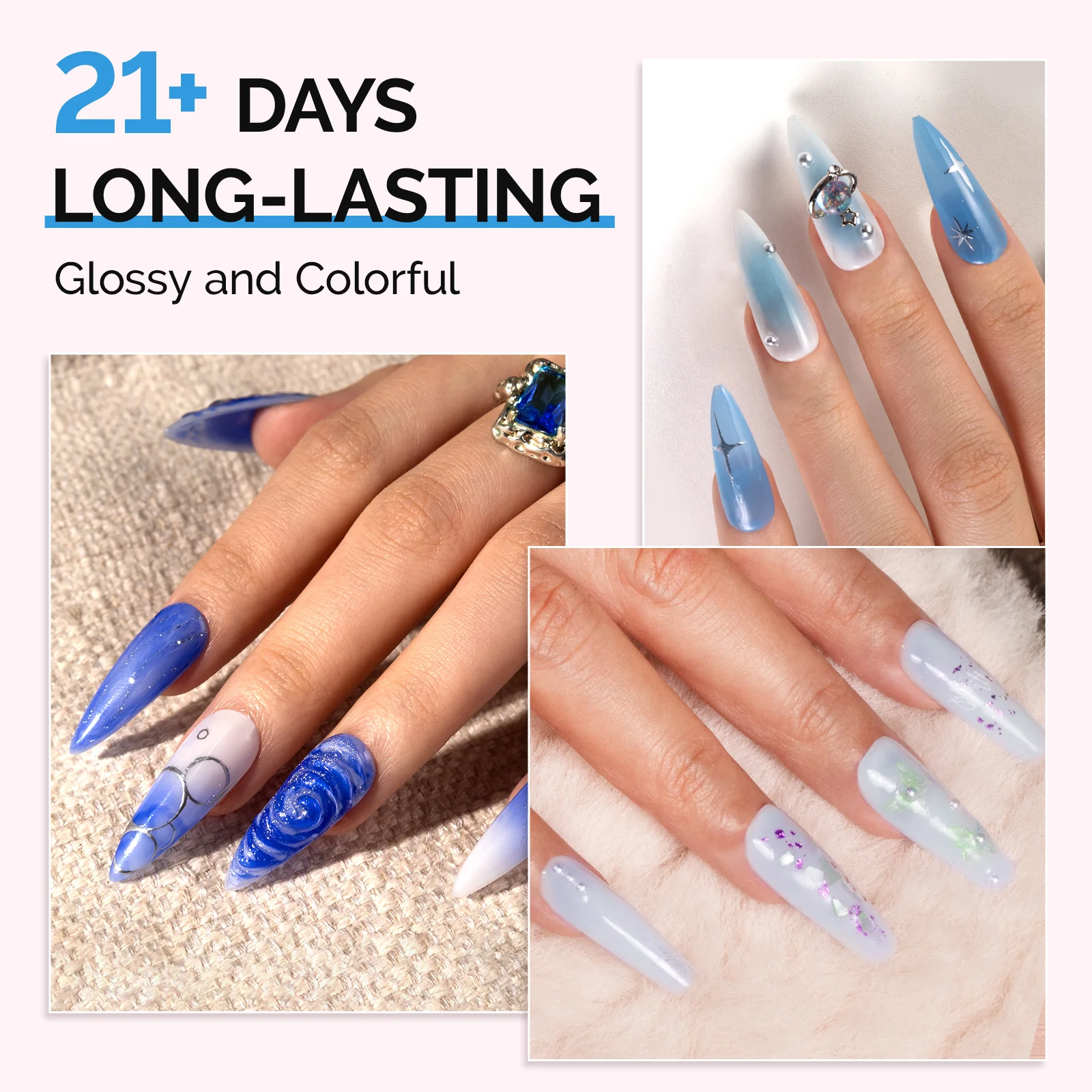 6 Colors Jeweliver Jelly TPO-Free Gel Nail Polish Set 0.5 fl oz/15ml - Blue - Image 4