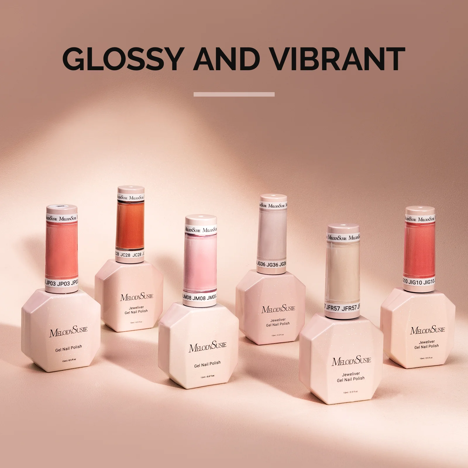 6 Colors Jeweliver Jelly TPO-Free Gel Nail Polish Set 0.5 fl oz/15ml - Nude - Image 2