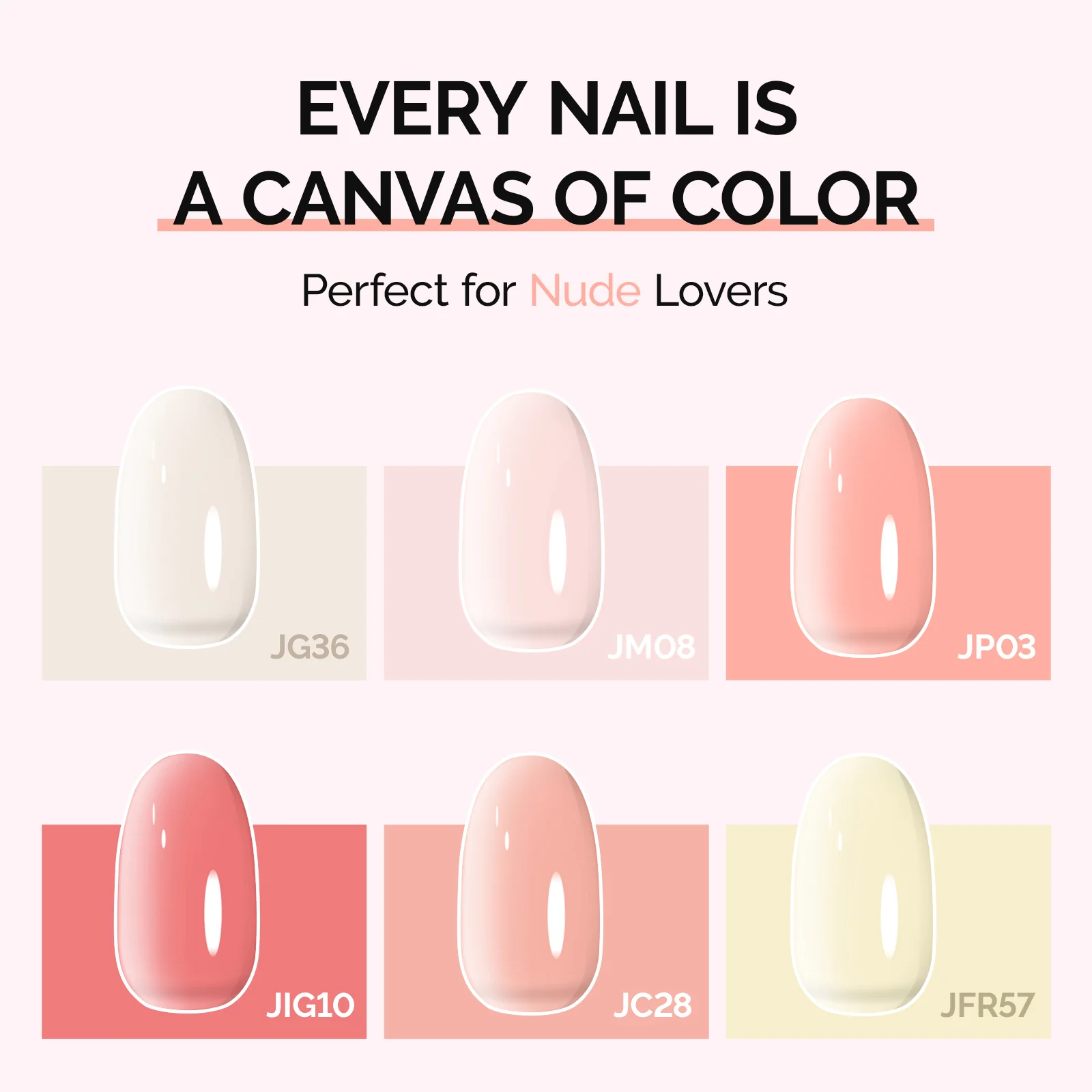 6 Colors Jeweliver Jelly TPO-Free Gel Nail Polish Set 0.5 fl oz/15ml - Nude - Image 3