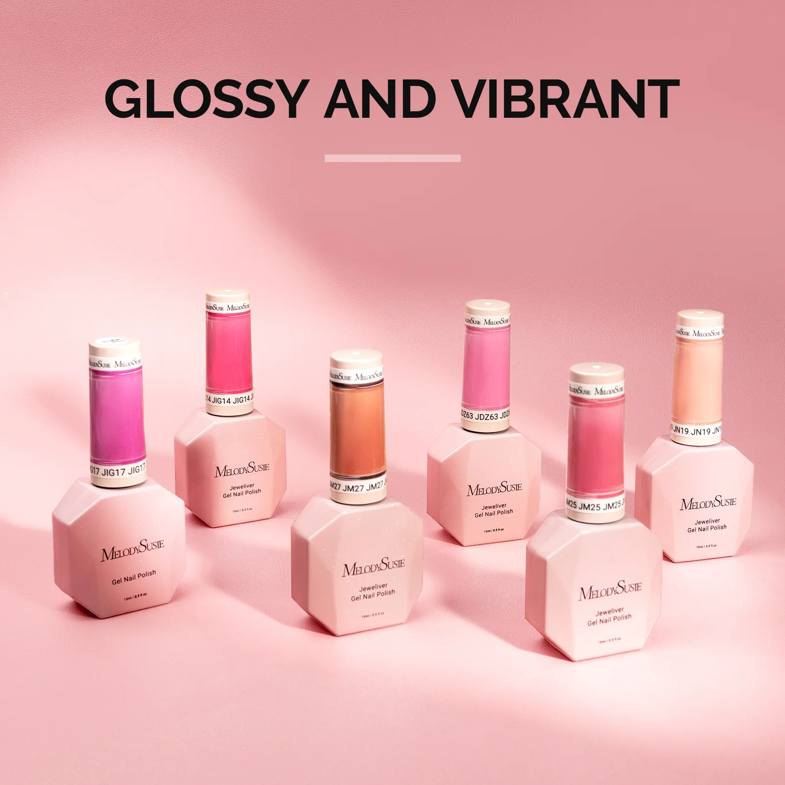 6 Colors Jeweliver Jelly TPO-Free Gel Nail Polish Set 0.5 fl oz/15ml - Pink - Image 2