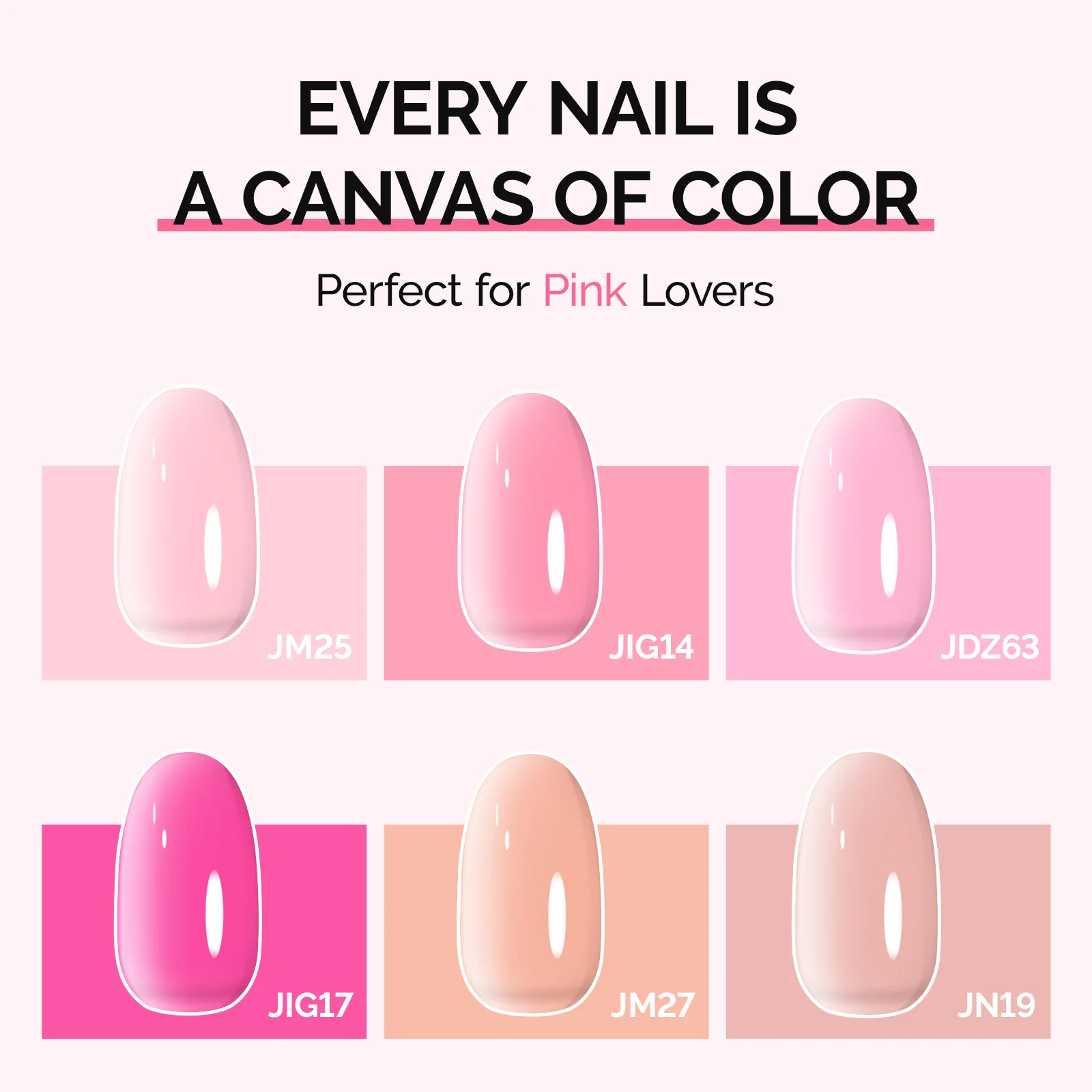 6 Colors Jeweliver Jelly TPO-Free Gel Nail Polish Set 0.5 fl oz/15ml - Pink - Image 3