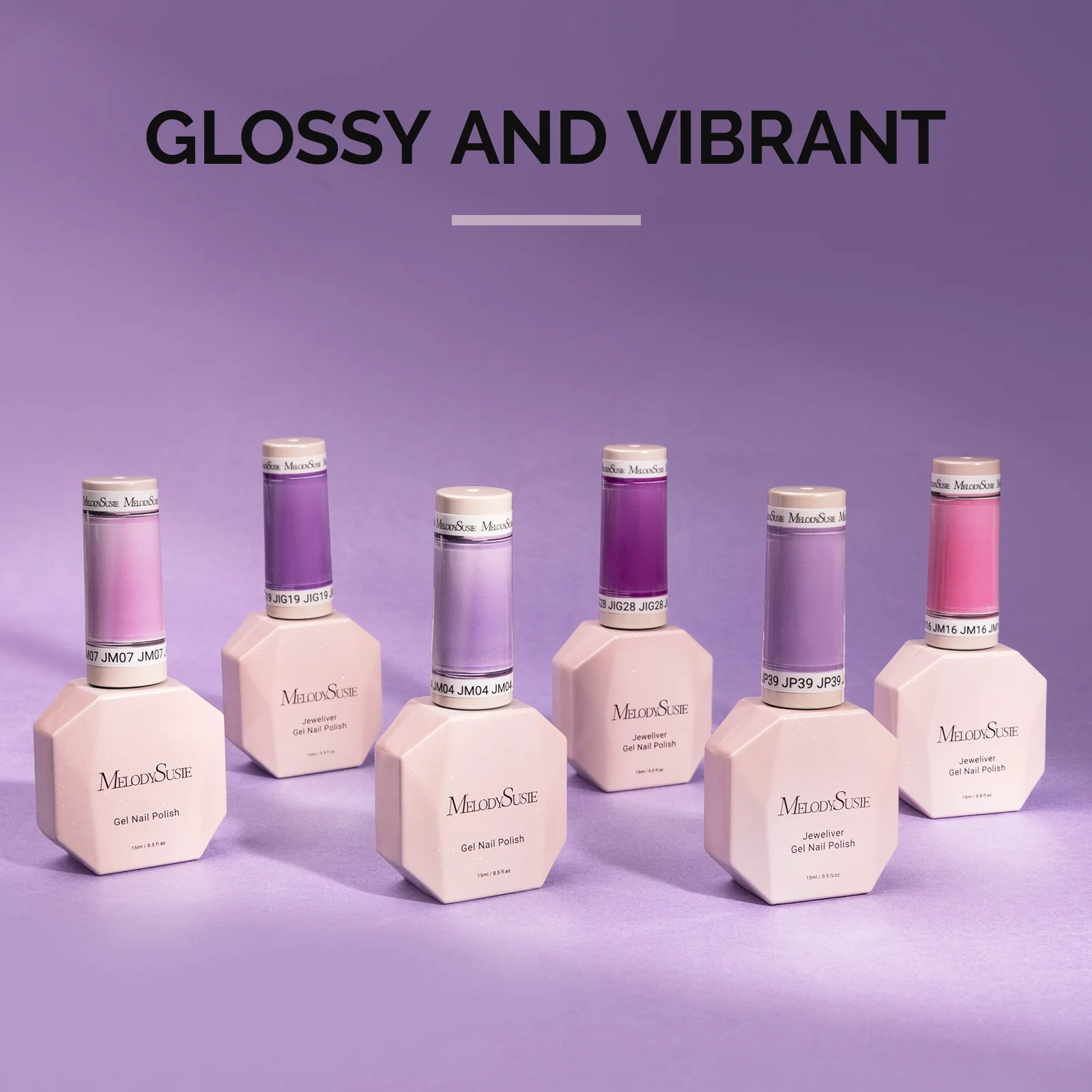 6 Colors Jeweliver Jelly TPO-Free Gel Nail Polish Set 0.5 fl oz/15ml - Purple - Image 2