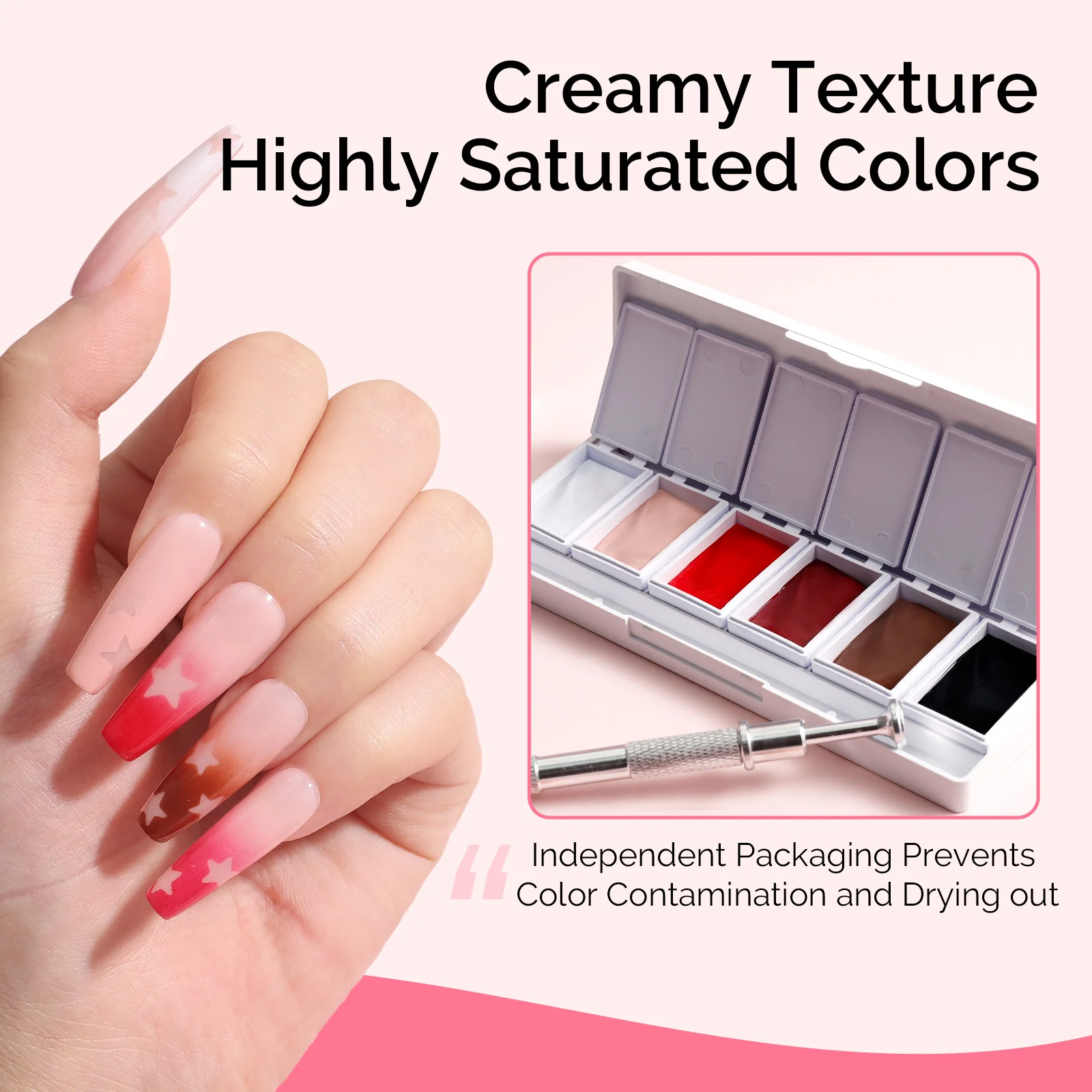 6 Colors Ombre Gel Polish with 100 Sponges & Metal Grabber Set - Image 10