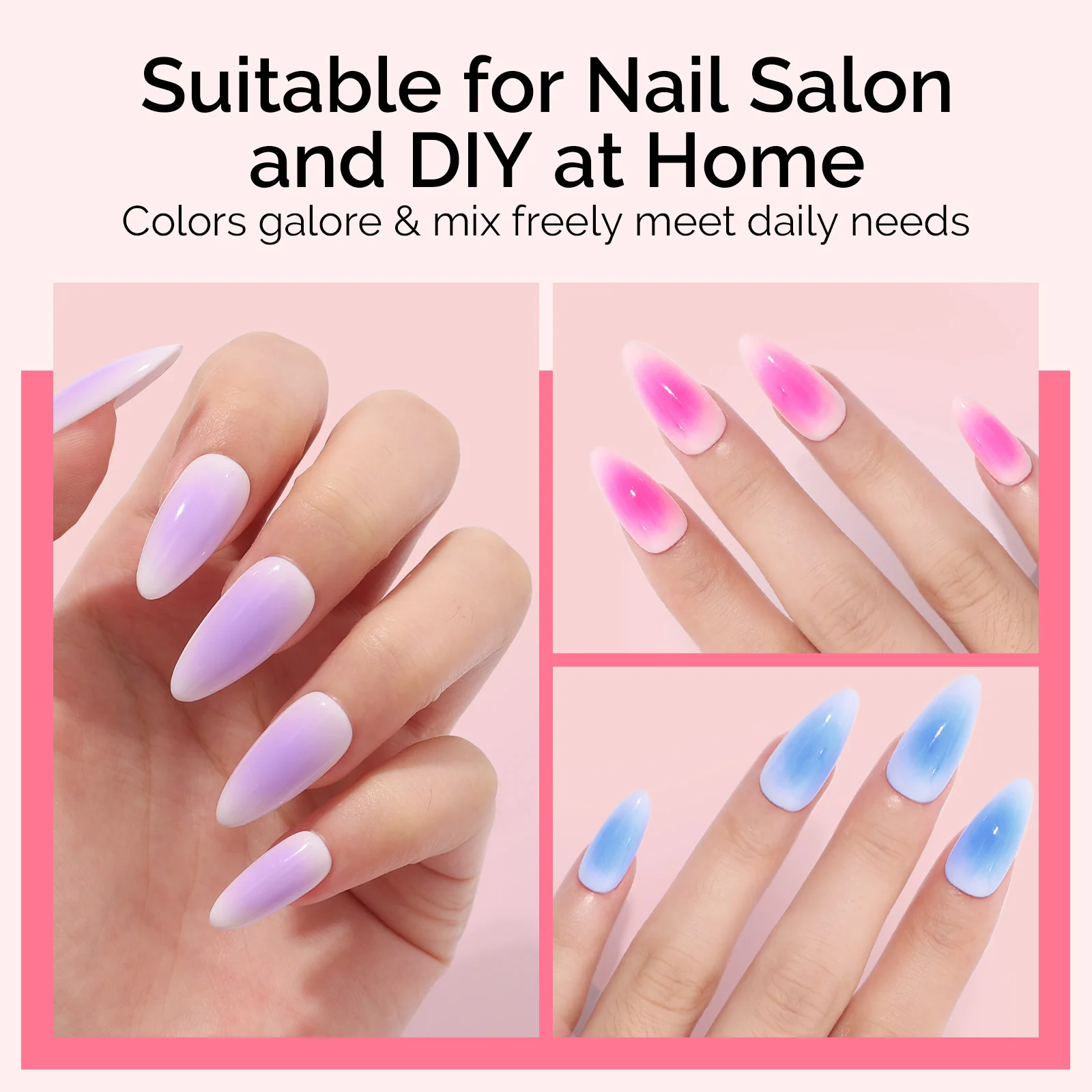 6 Colors Ombre Gel Polish with 100 Sponges & Metal Grabber Set - Image 7