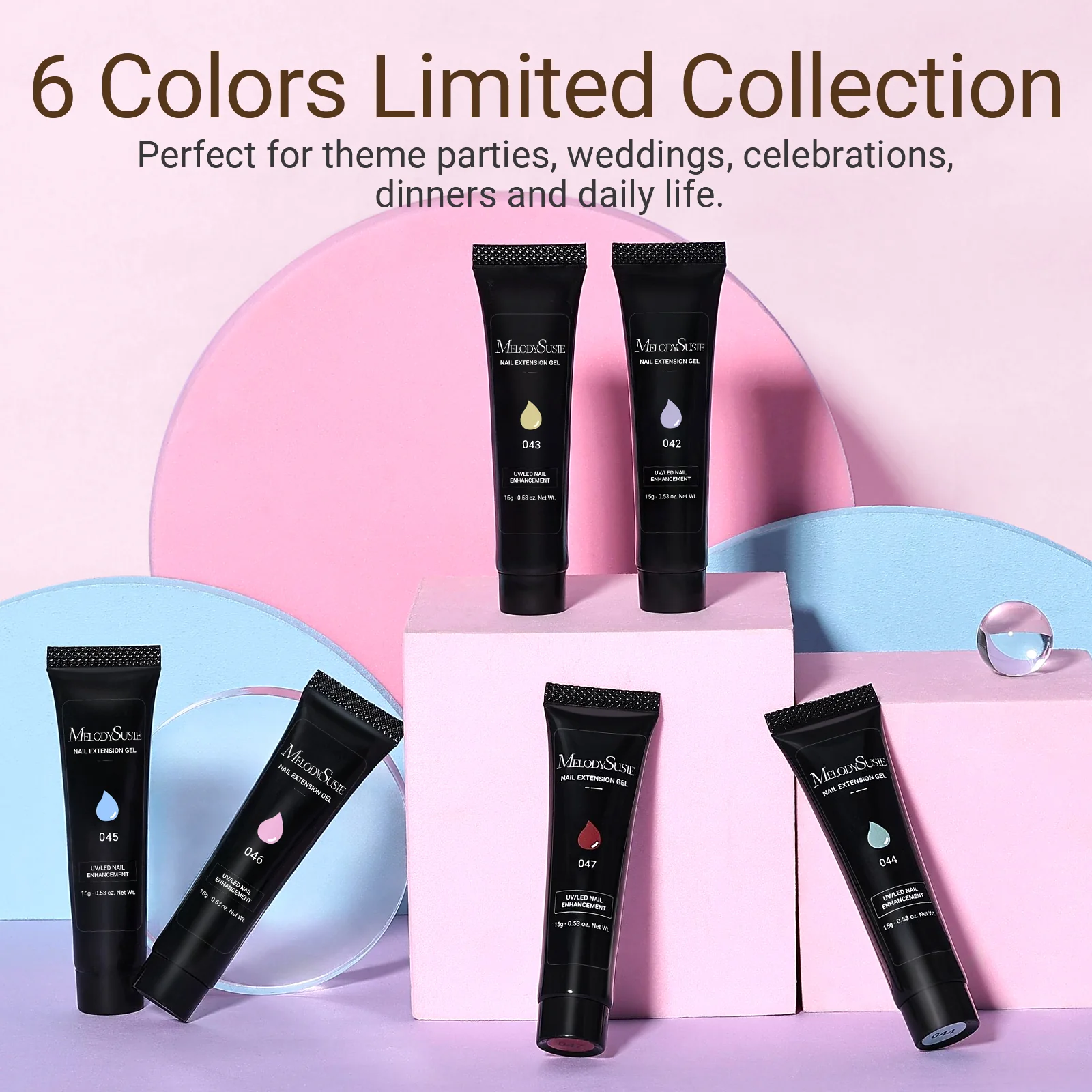 6 Colors Poly Nail Extension Gel Kit - Image 6