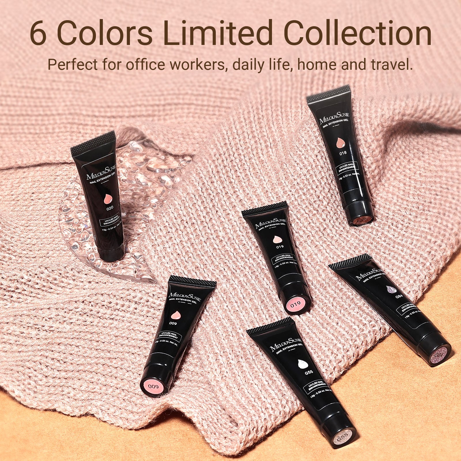6 Colors Poly Nail Extension Gel Kit - Daily Nude - Image 6