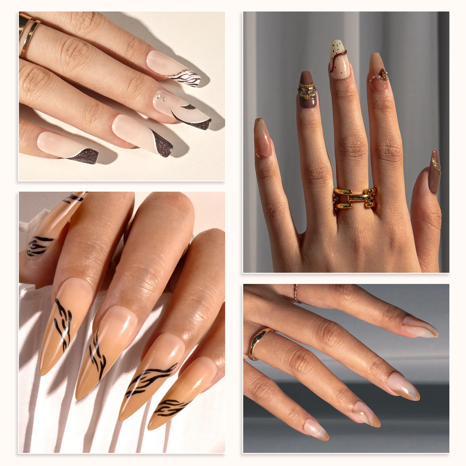 6 Colors TPO-Free Thick Gel Nail Polish Set 15ml - Chocolate Brown - Image 5