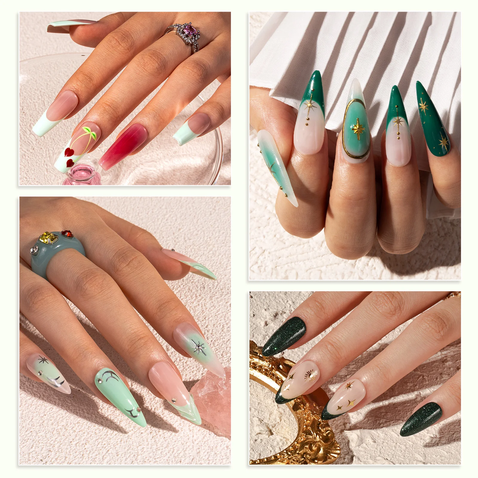 6 Colors TPO-Free Thick Gel Nail Polish Set 15ml - Green - Image 5