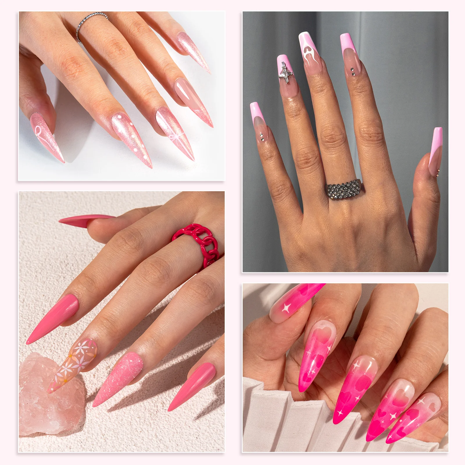 6 Colors TPO-Free Thick Gel Nail Polish Set 15ml - Pink - Image 5