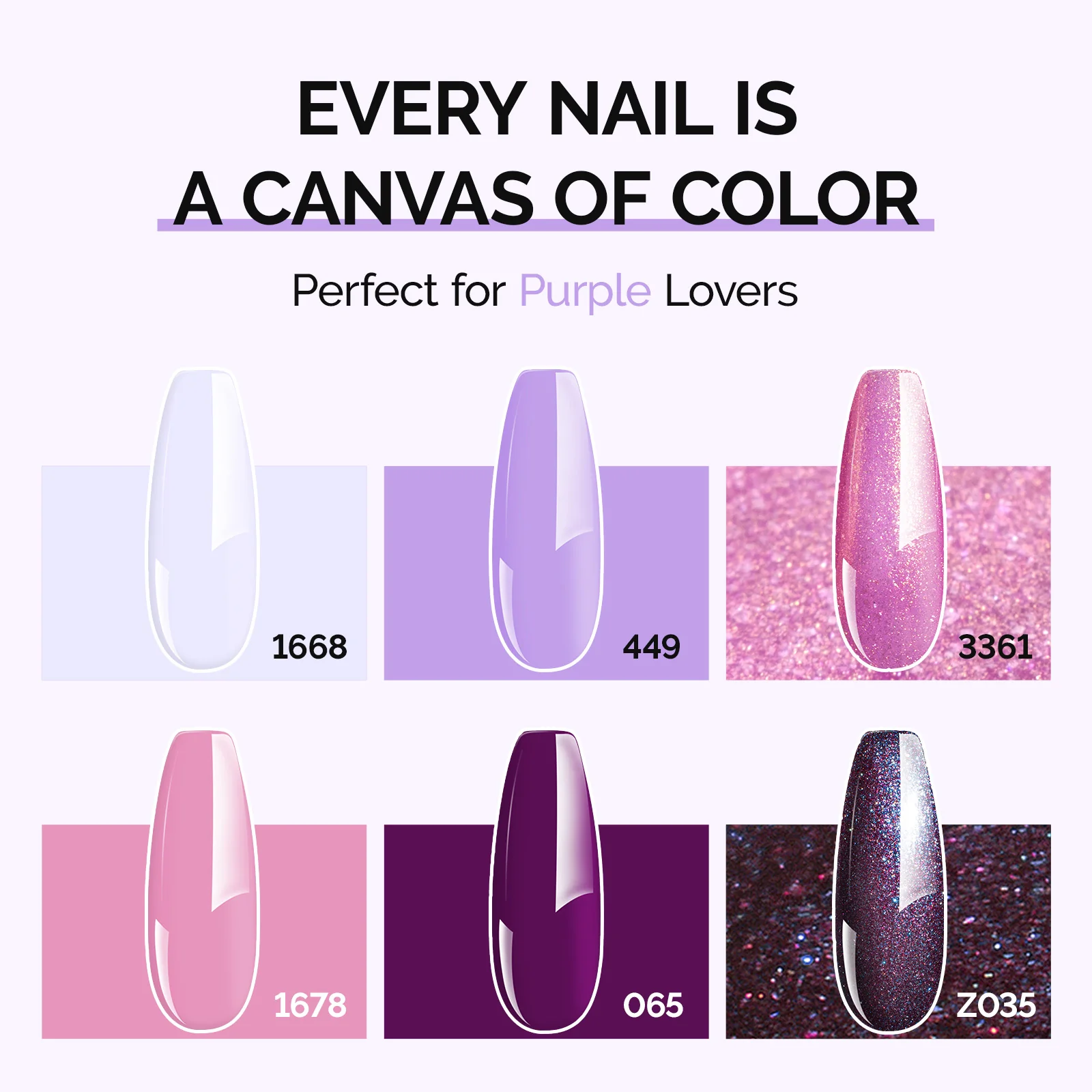6 Colors TPO-Free Thick Gel Nail Polish Set 15ml - Purple - Image 3