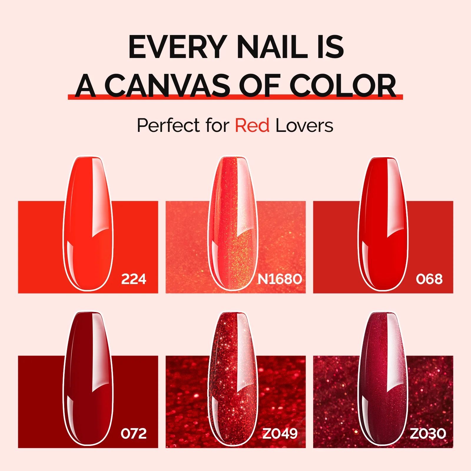 6 Colors TPO-Free Thick Gel Nail Polish Set 15ml - Red - Image 3