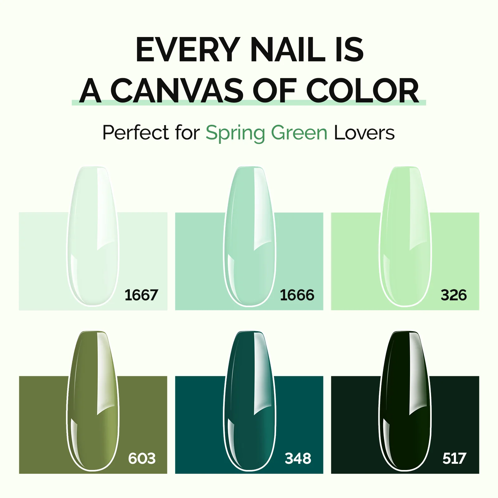 6 Colors TPO-Free Thick Gel Nail Polish Set 15ml - Spring Green - Image 3