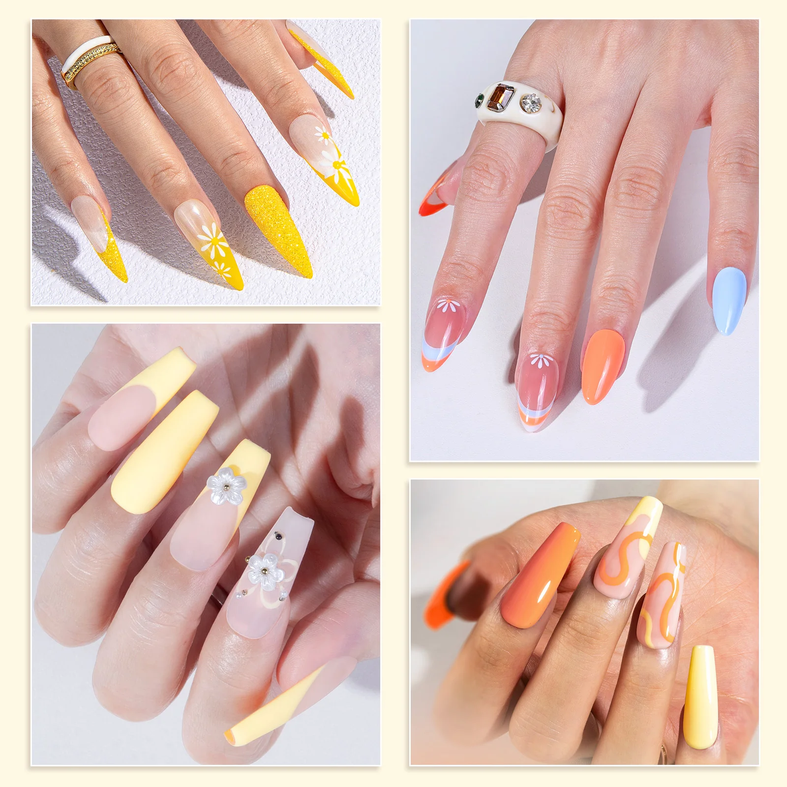 6 Colors TPO-Free Thick Gel Nail Polish Set 15ml - Yellow and Orange - Image 5