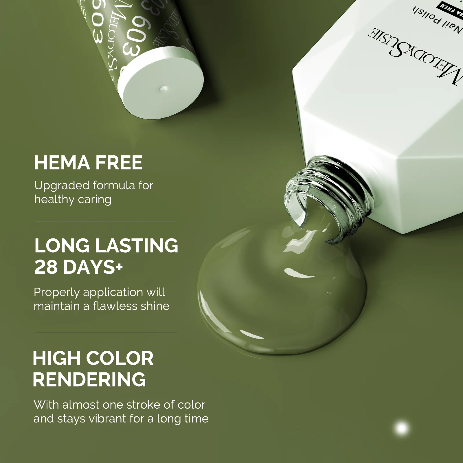 603 Olive Green - HEMA-Free Gel Nail Polish 0.5 fl oz/15ml - Image 3