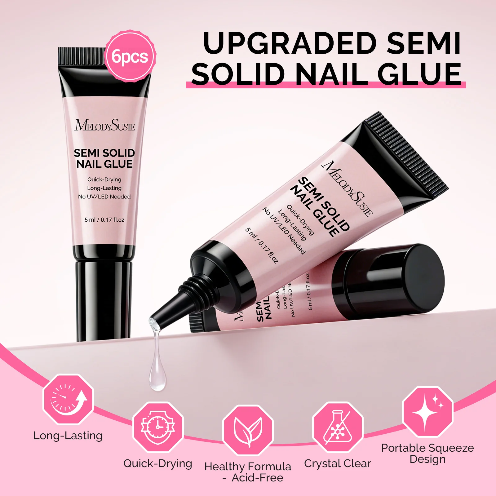 6Pcs Semi Solid Nail Glue - Image 4