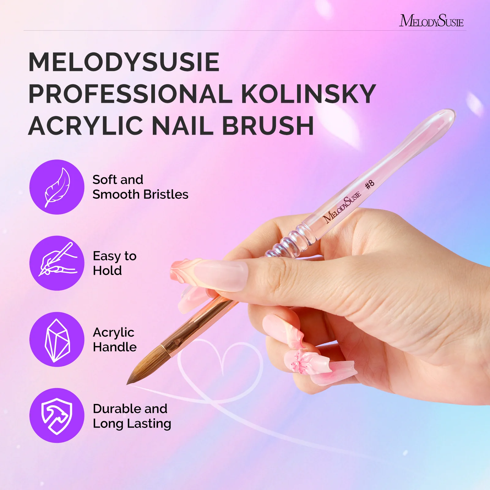 80% Kolinsky Acrylic Nail Brush - Image 2