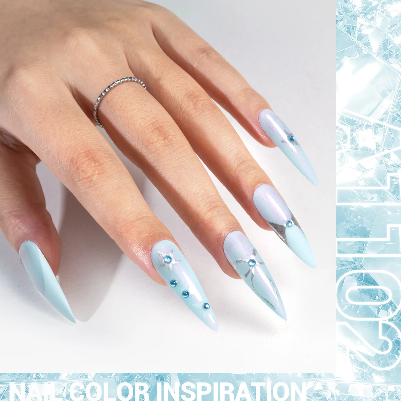 A1102 Blue Shimmer - TPO-Free Thick Gel Nail Polish(15ml) - Image 2