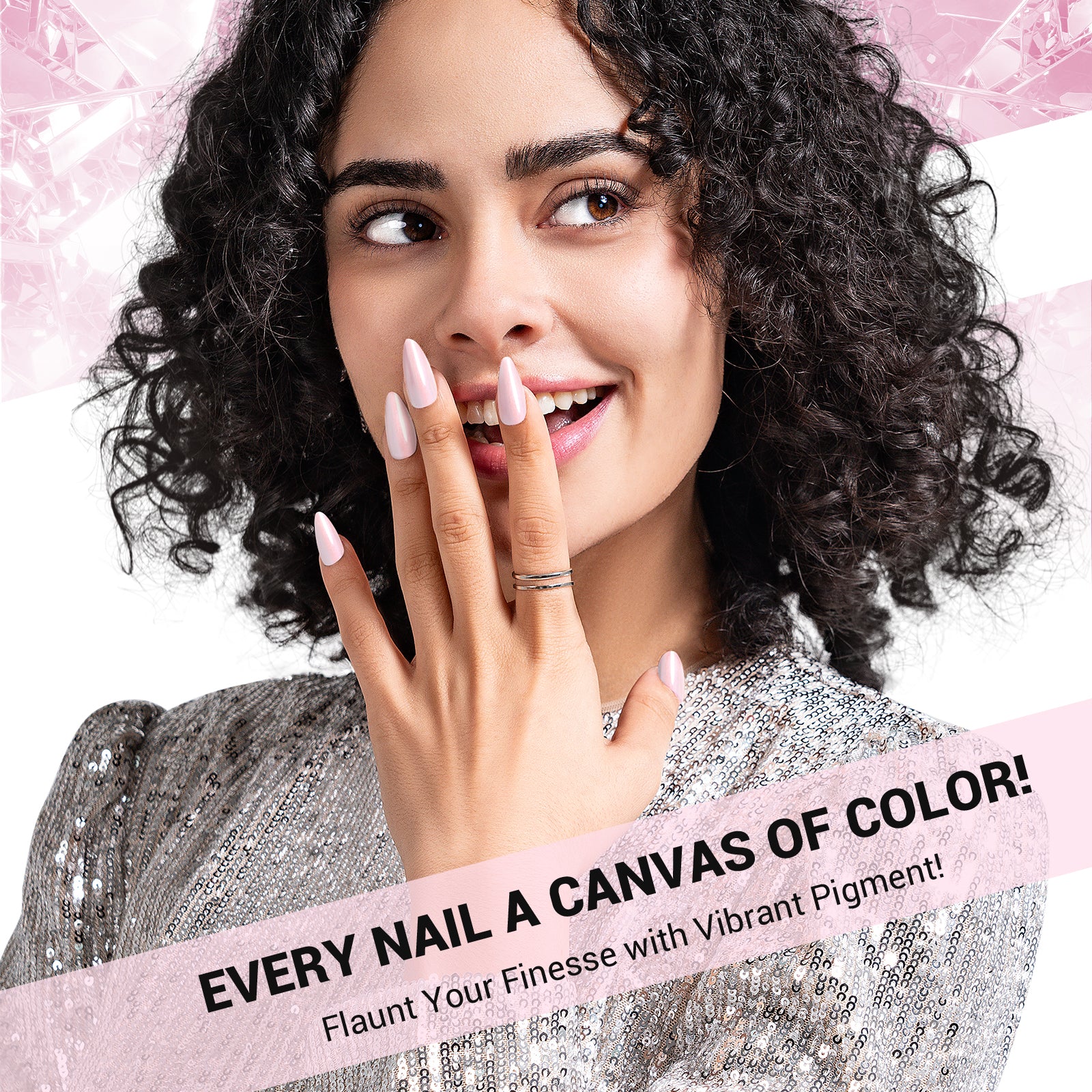 A1602 Baby Pink Shimmer - TPO-Free Thick Gel Nail Polish(15ml) - Image 4