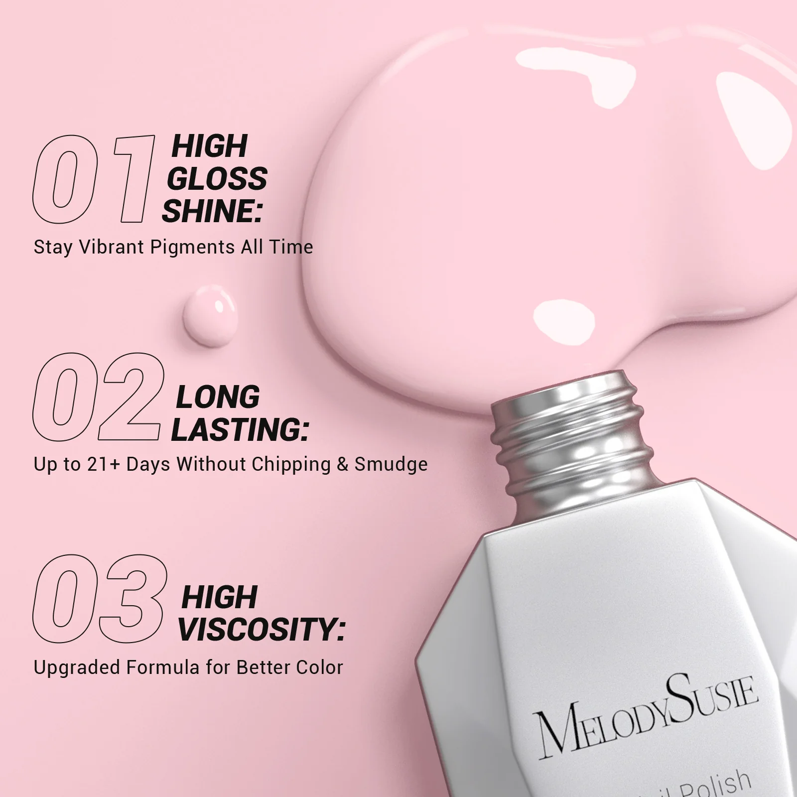 A1603 Milky Pink - TPO-Free Thick Gel Nail Polish(15ml) - Image 3