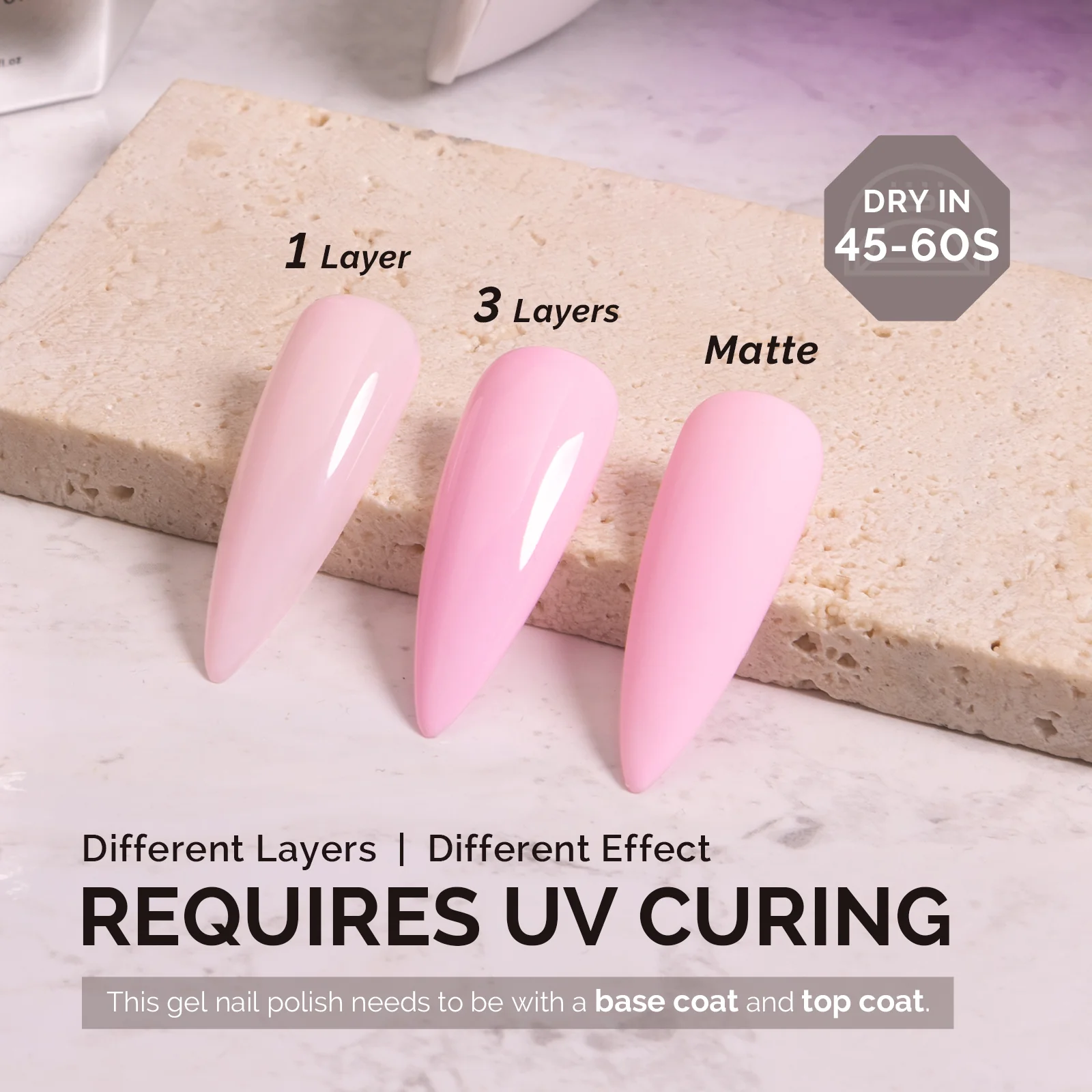 A2604 Bright Pink - TPO-Free Faster UV Curing Gel Nail Polish(15ml) - Image 3