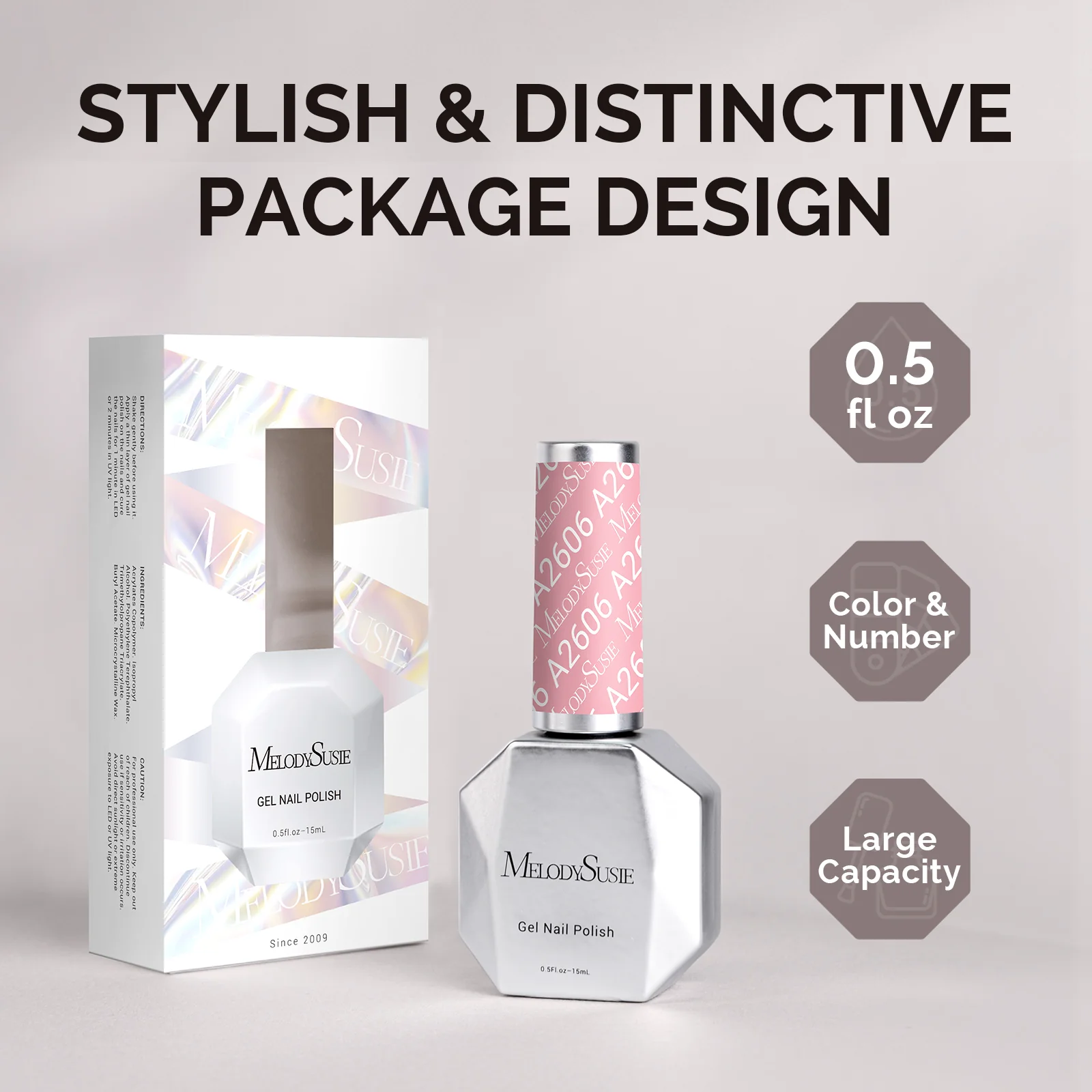 A2606 Misted Rose - TPO-Free Faster UV Curing Gel Nail Polish(15ml) - Image 6
