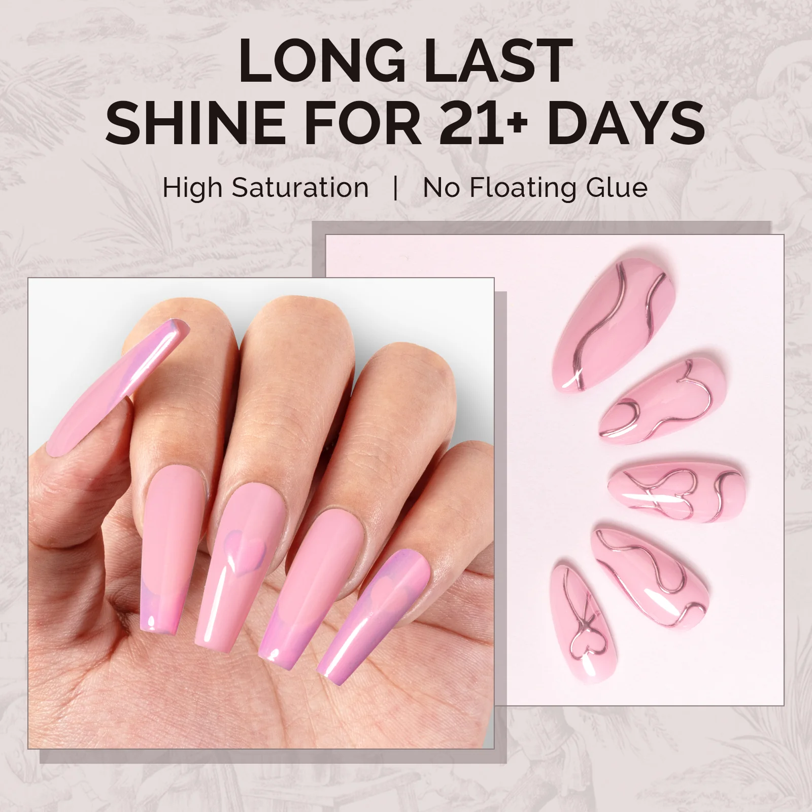A2608 Pink Petals - TPO-Free Faster UV Curing Gel Nail Polish(15ml) - Image 4