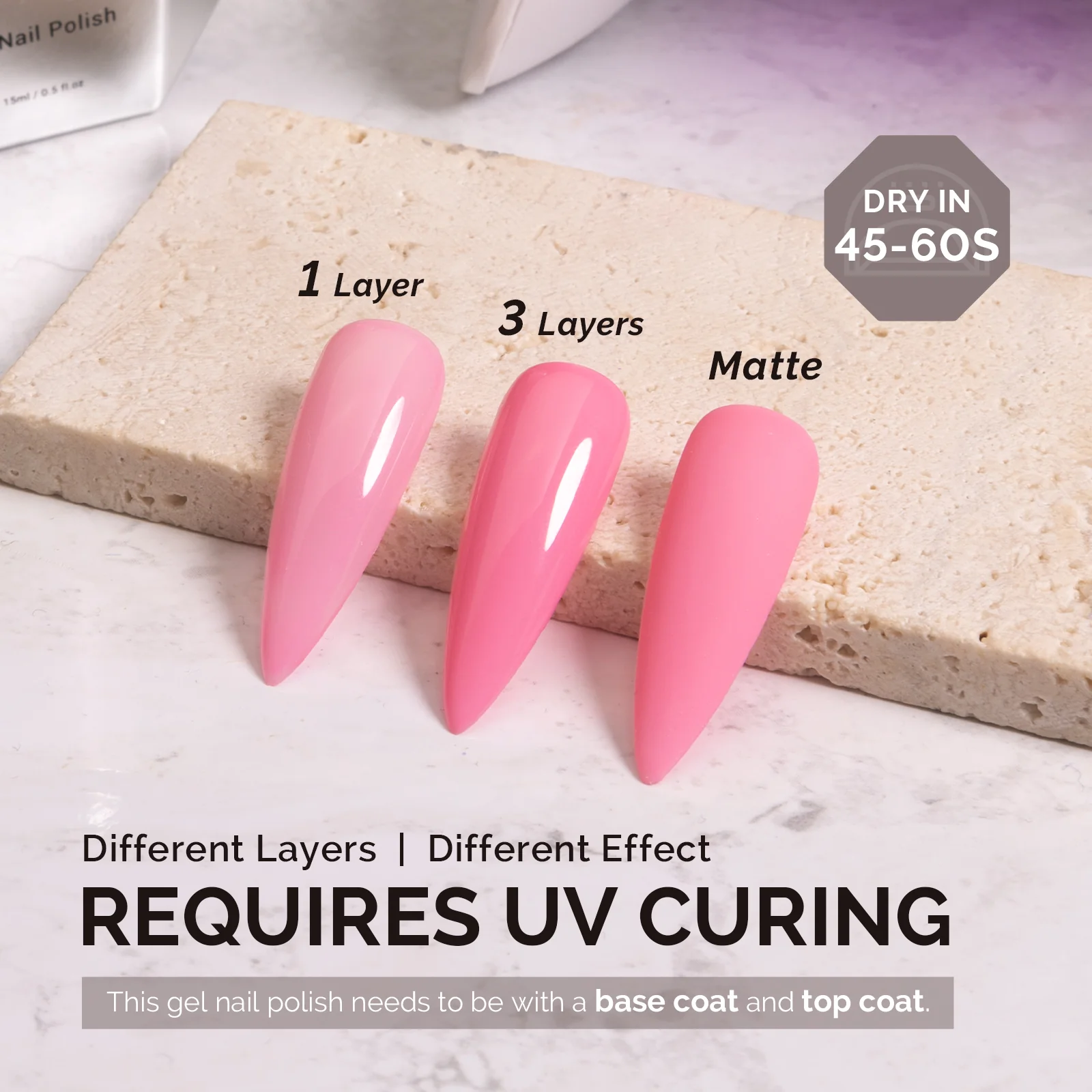A2610 Deep Carnation - TPO-Free Faster UV Curing Gel Nail Polish(15ml) - Image 3
