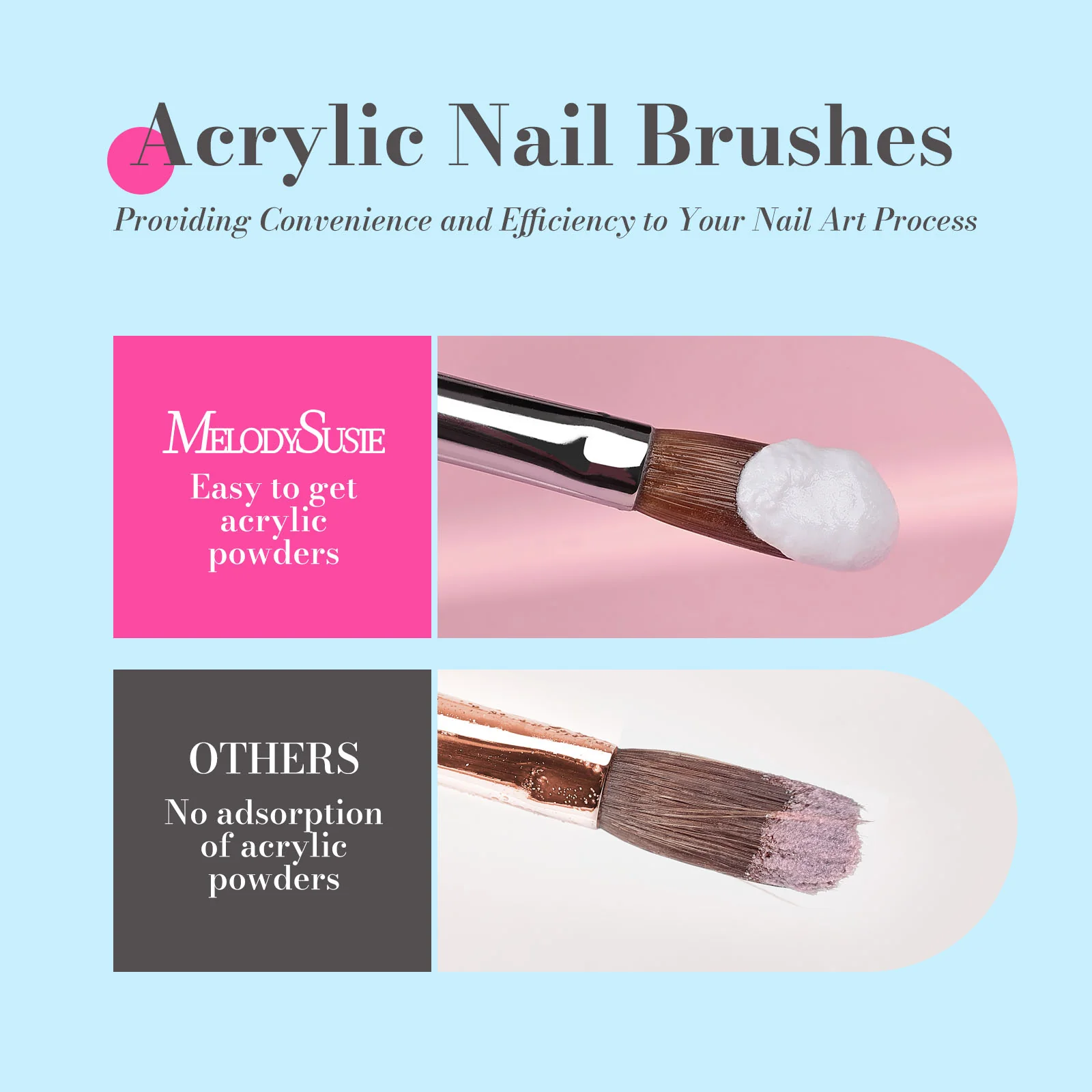 Acrylic Nail Brush Set (3Pcs) - Blue - Image 3