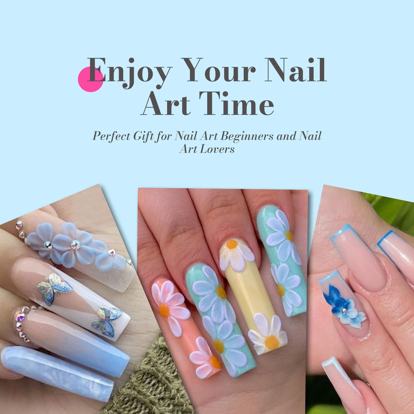 Acrylic Nail Brush Set (3Pcs) - Blue - Image 5